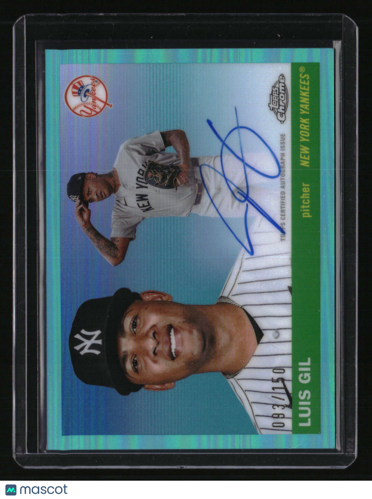 2025 Topps Chrome Platinum Luis Gil Chrome Platinum Autographs Aqua #/150