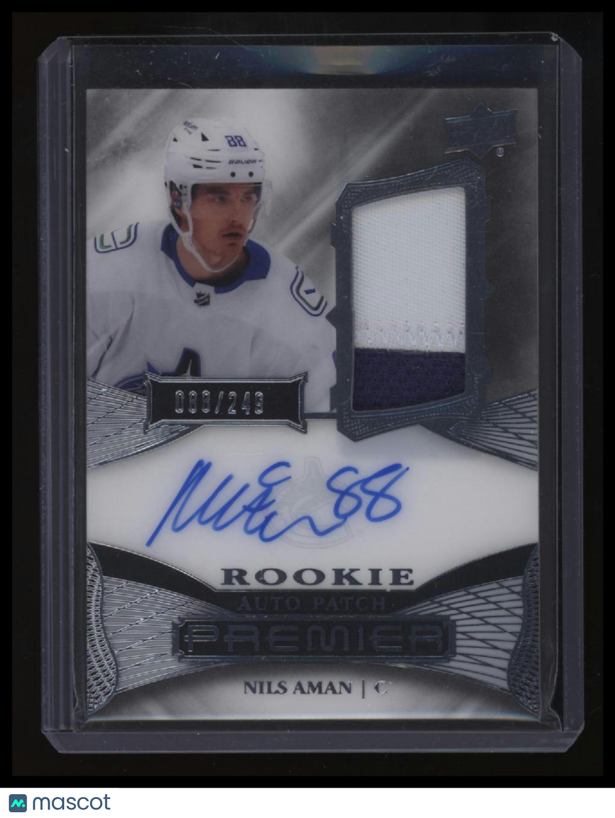 2022-23 Upper Deck Premier Nils Aman Acetate Rookie Auto Patch #/249
