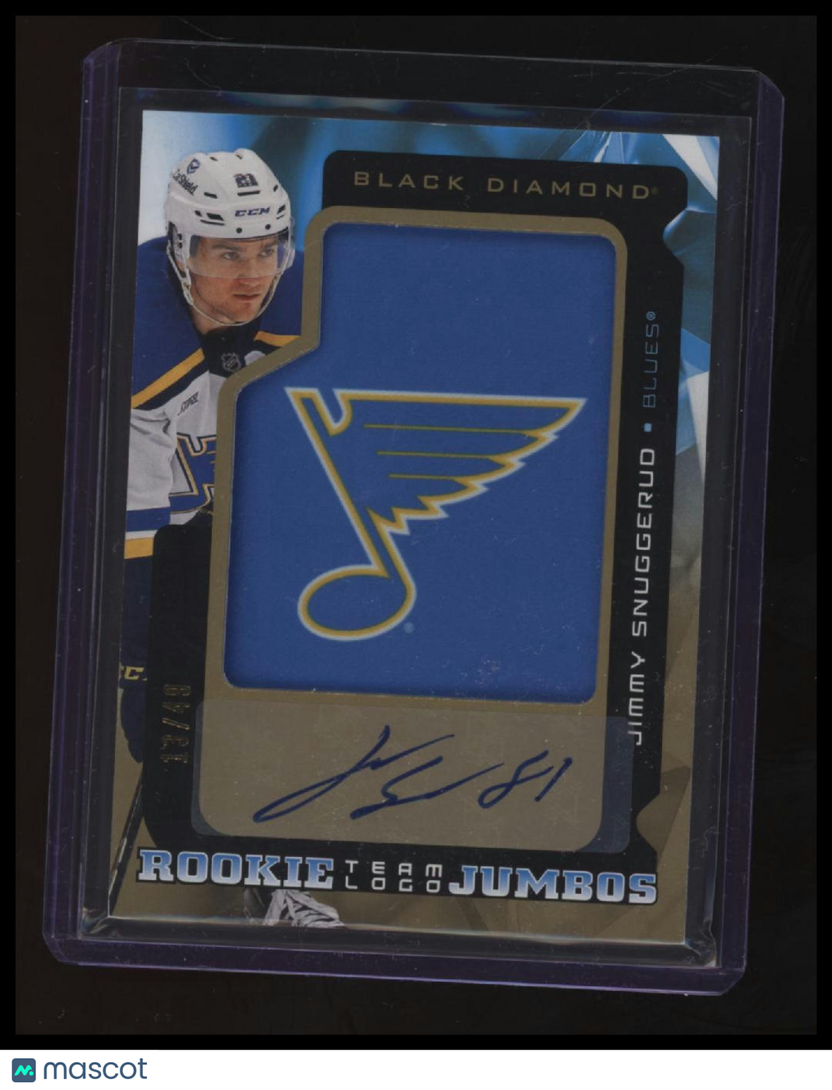 2025-26 Black Diamond Jimmy Snuggerud Team Logo Jumbo Auto Rookie #/49