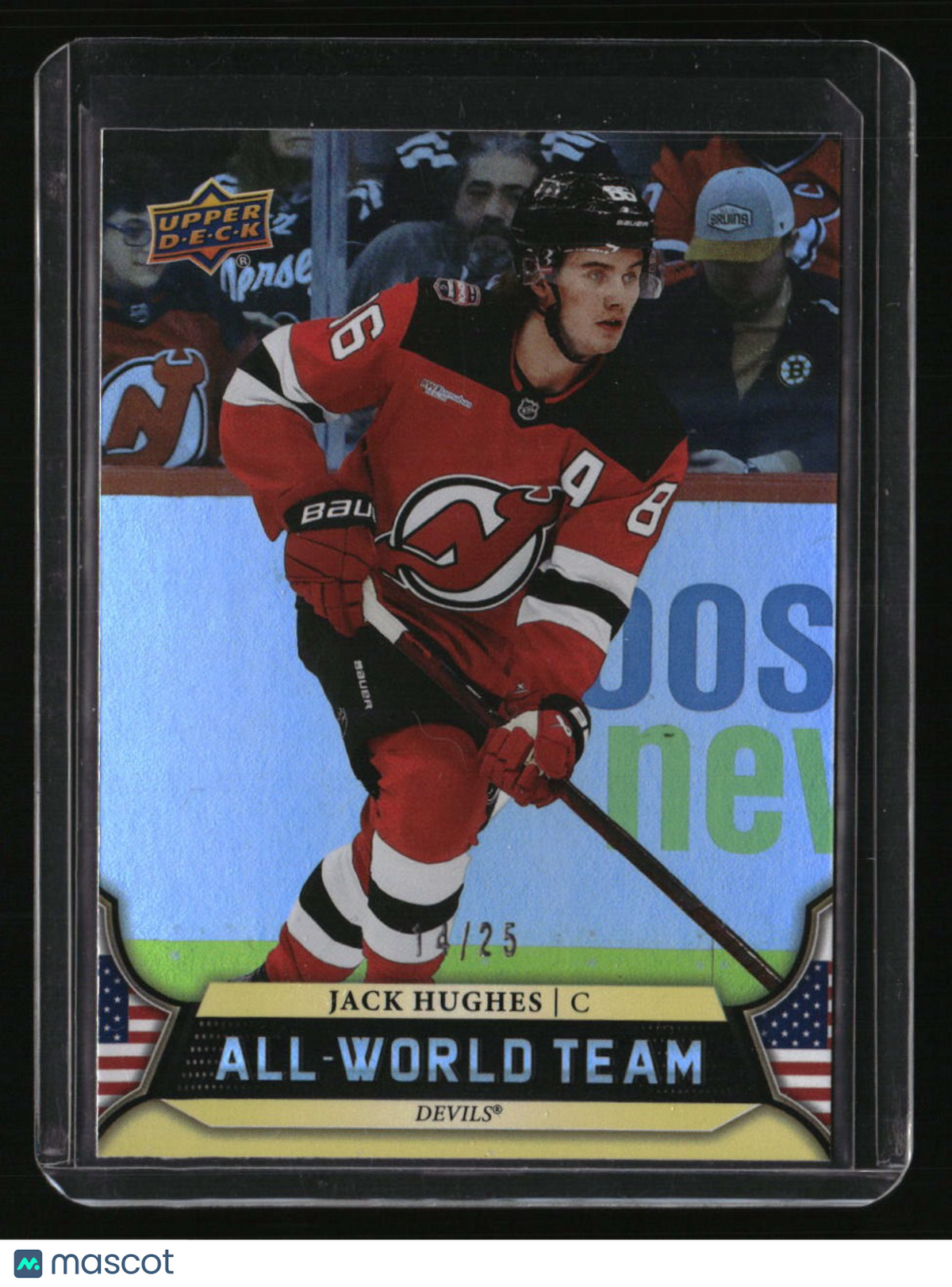 2025-26 Upper Deck Jack Hughes All-World Team Gold #/25