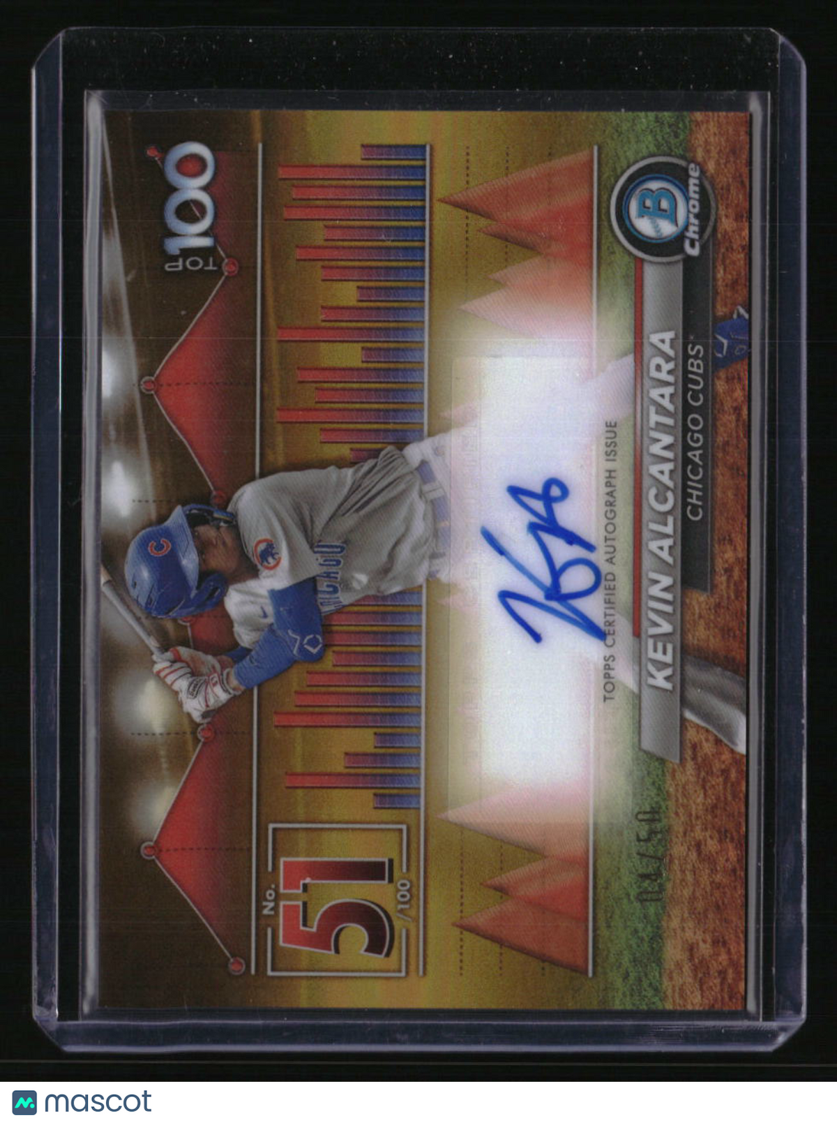 2024 Bowman Kevin Alcantara Bowman Scouts' Top 100 Auto Gold Refractors #/50