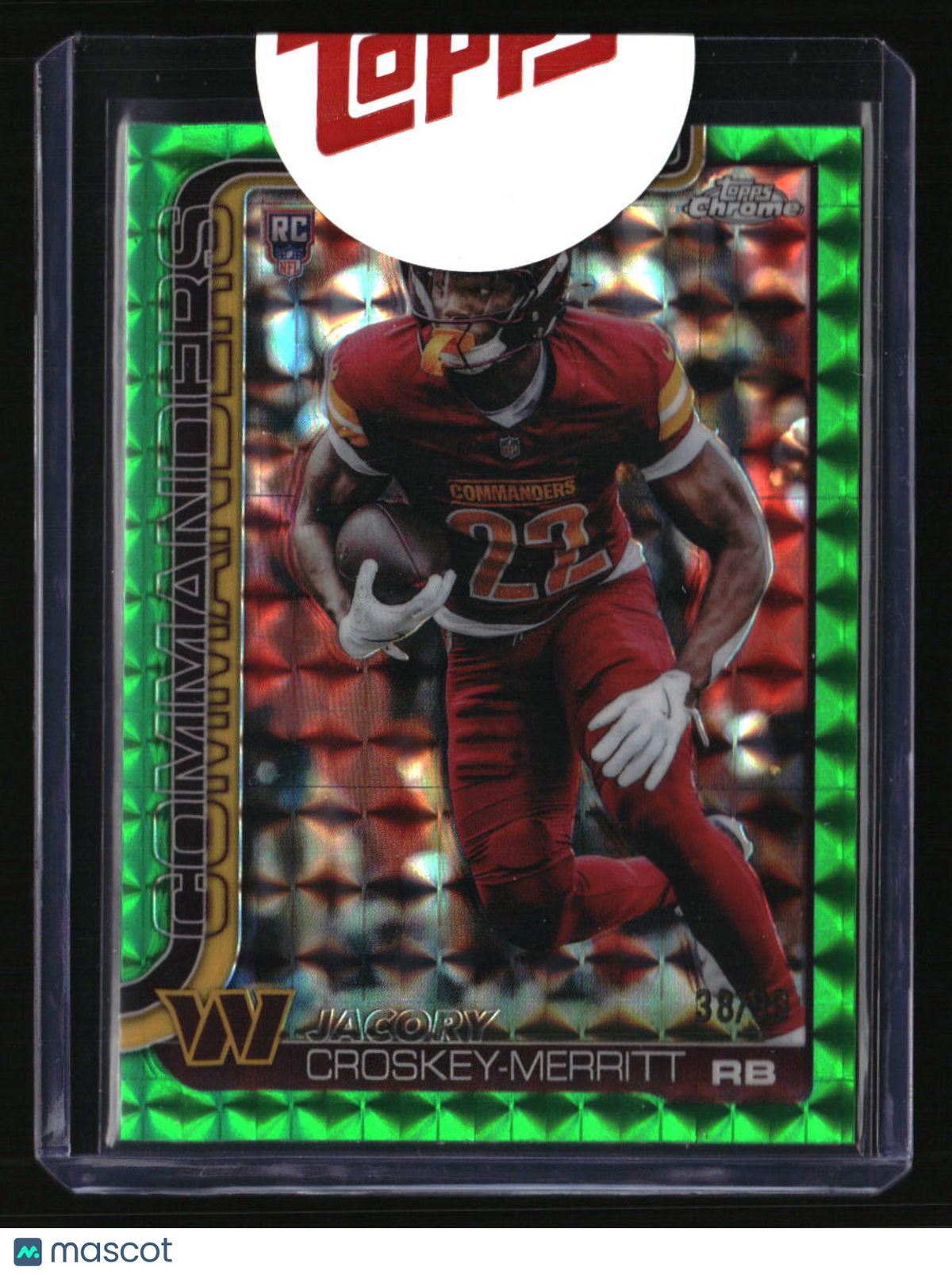 2025 Topps Chrome Jacory Croskey-Merritt Green Geometric Refractor #/99