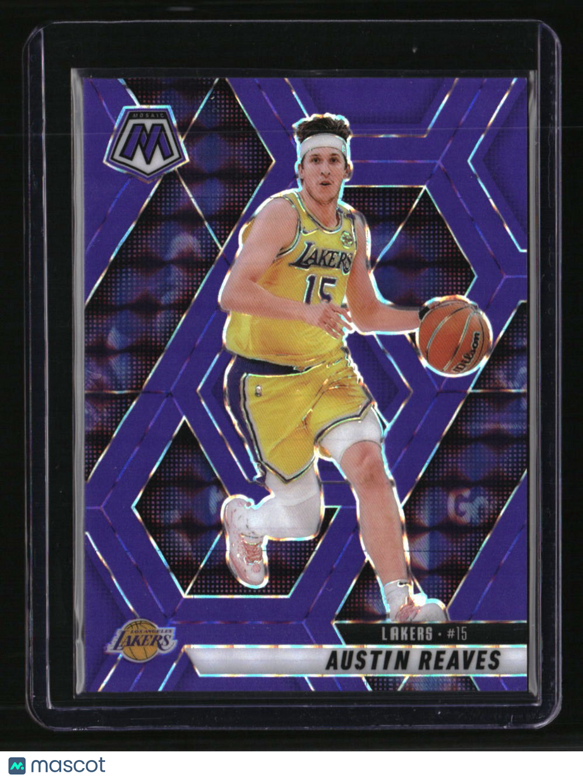 2024-25 Panini Mosaic Austin Reaves Purple Fluorescent Mosaic #/249