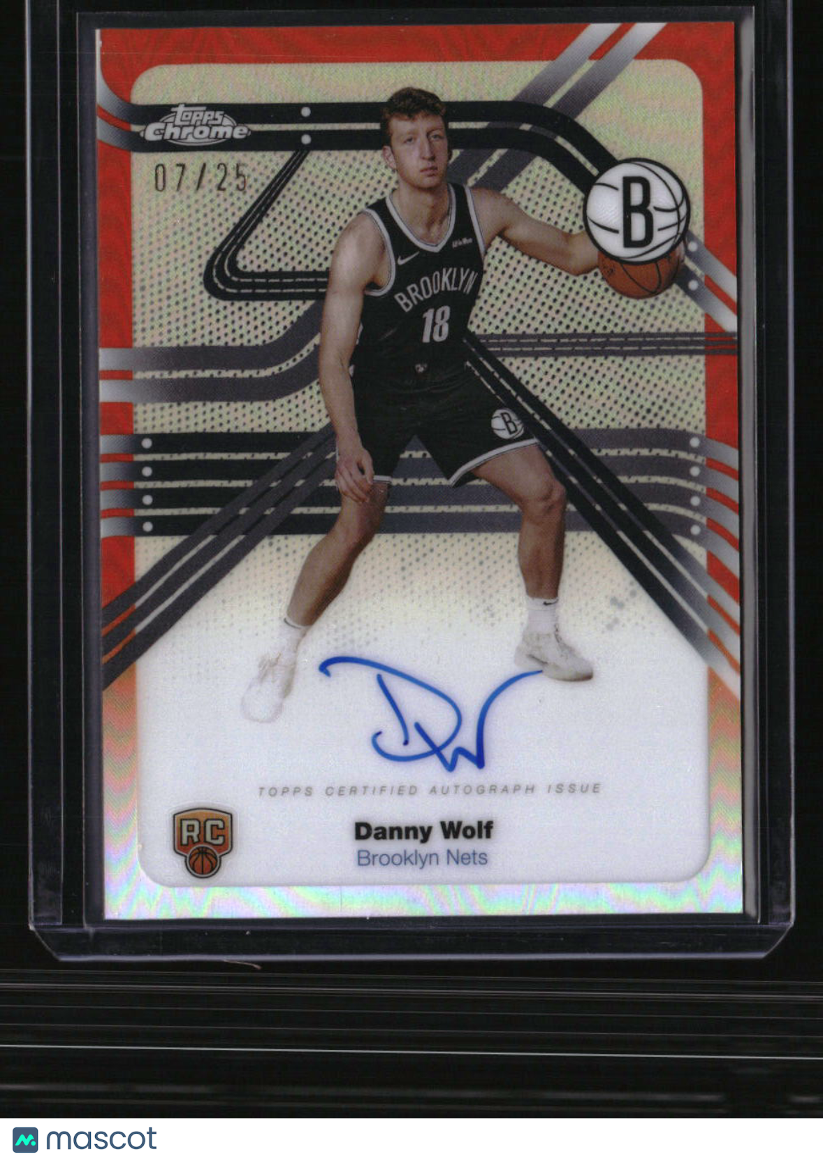 2025-26 Topps Chrome Danny Wolf Next Stop Signatures Orange Refractor #/25
