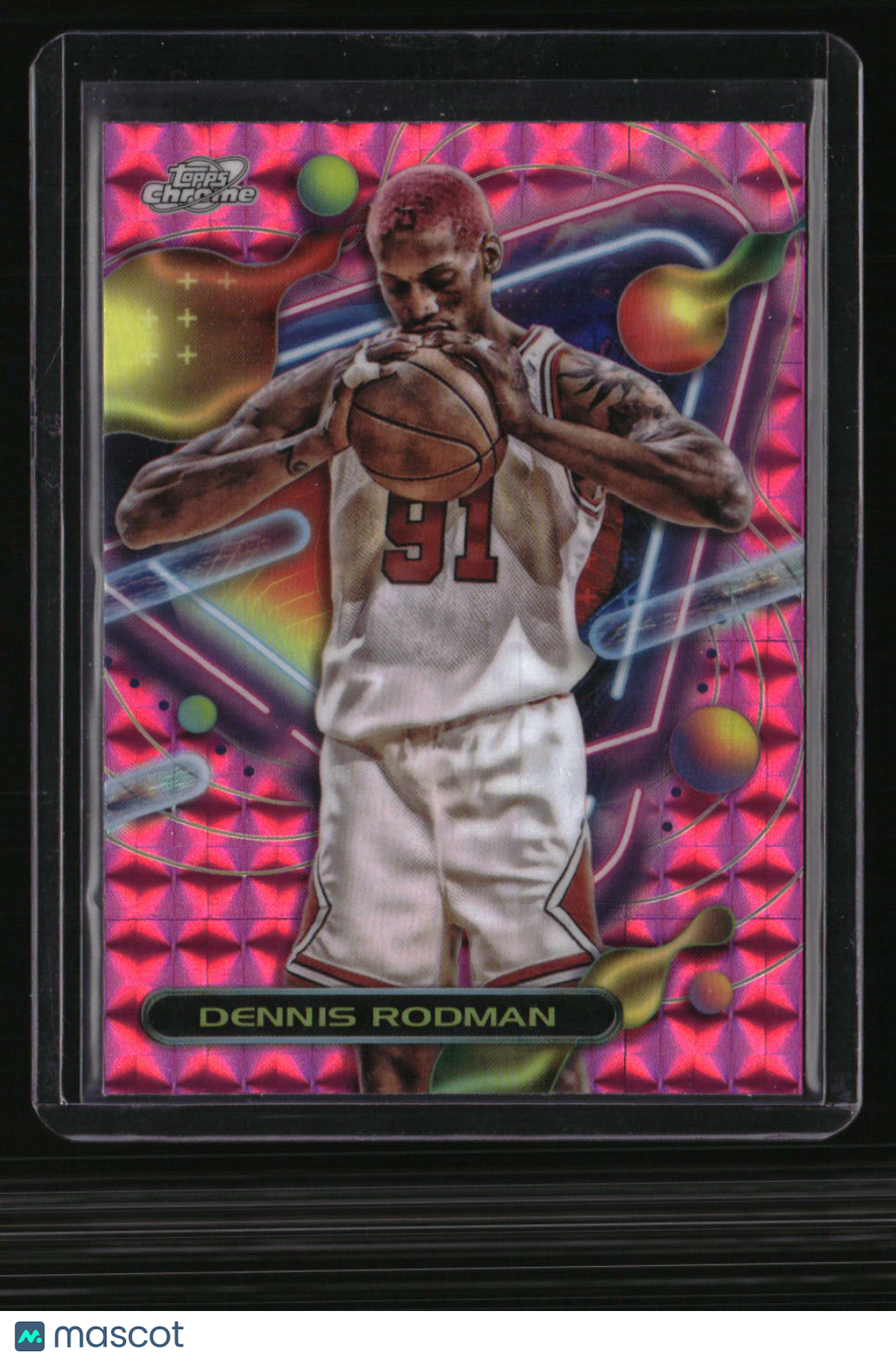 2023-24 Topps Chrome Cosmic Dennis Rodman Pink Galaxy Refractors