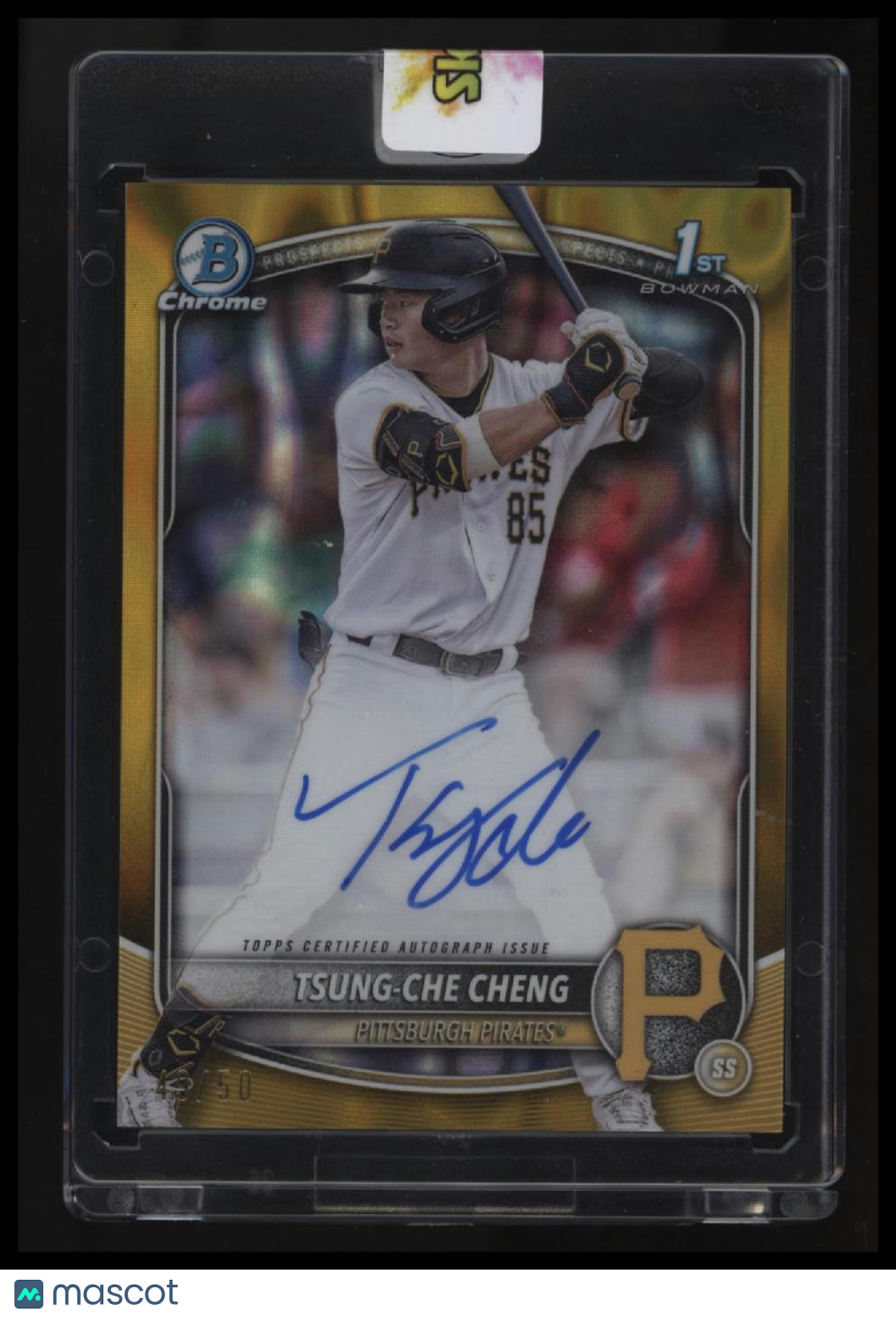 2025 Bowman Tsung-Che Cheng Chrome Prospects Autographs Gold Lava Refractor #/50