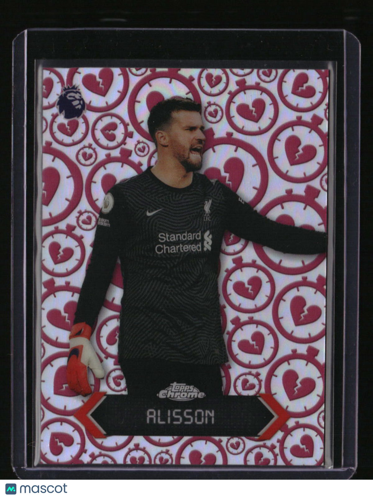 2025-26 Topps Chrome Premier League Alisson Stoppage Time Heartbreaker