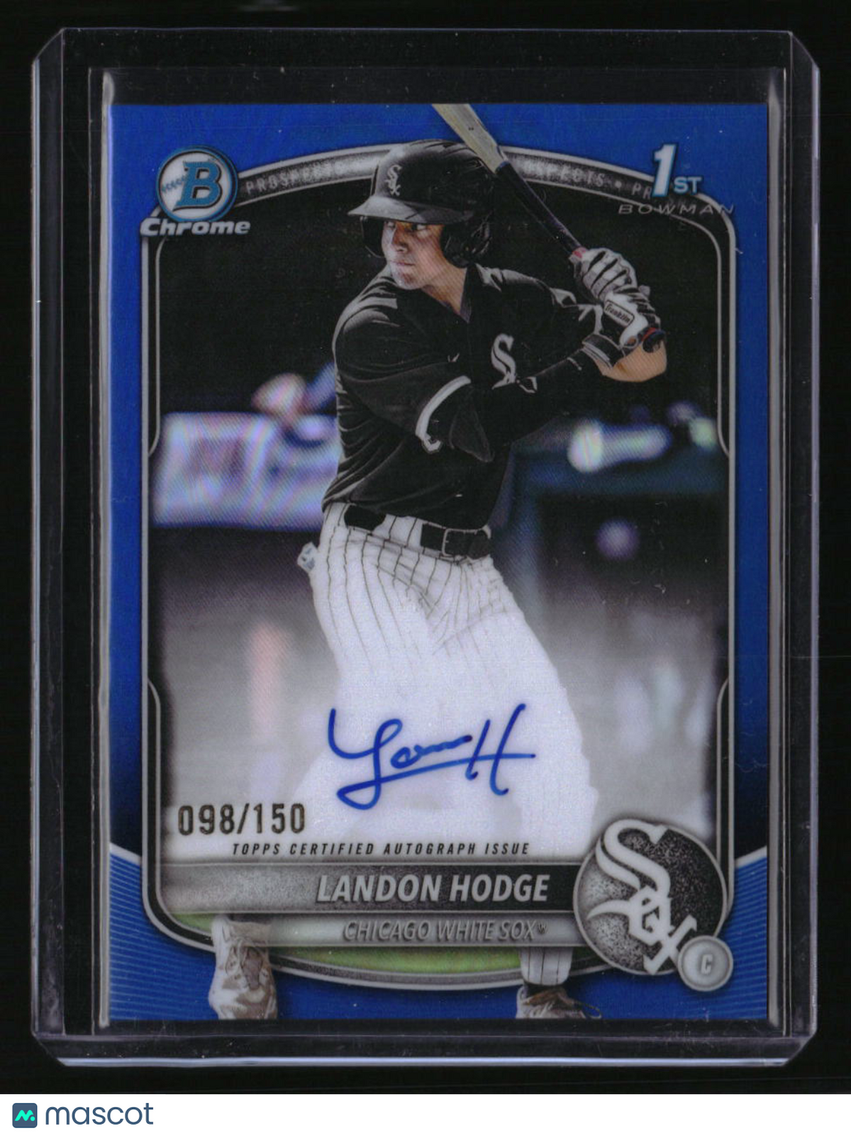 2025 Bowman Draft Landon Hodge Chrome Prospect Autographs Blue Refractor #/150