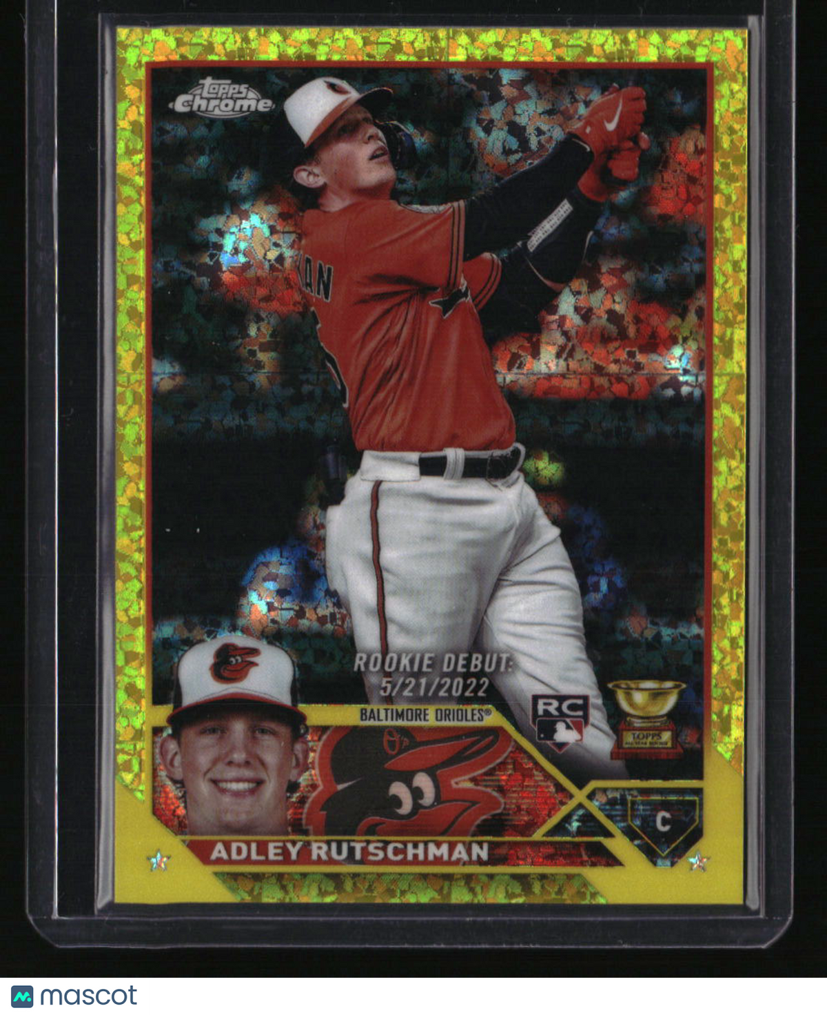 2023 Topps Chrome Update Adley Rutschman Yellow Mini Diamond #/75