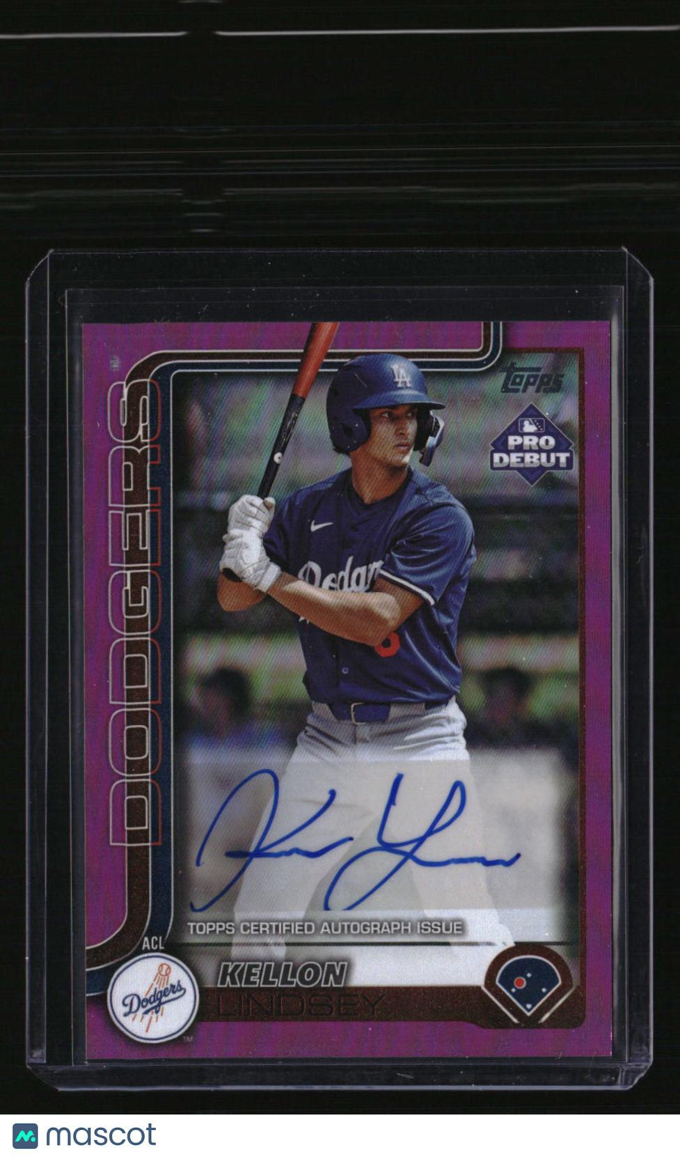 2025 Topps Pro Debut Kellon Lindsey Base Autographs Fuchsia Foil #/199