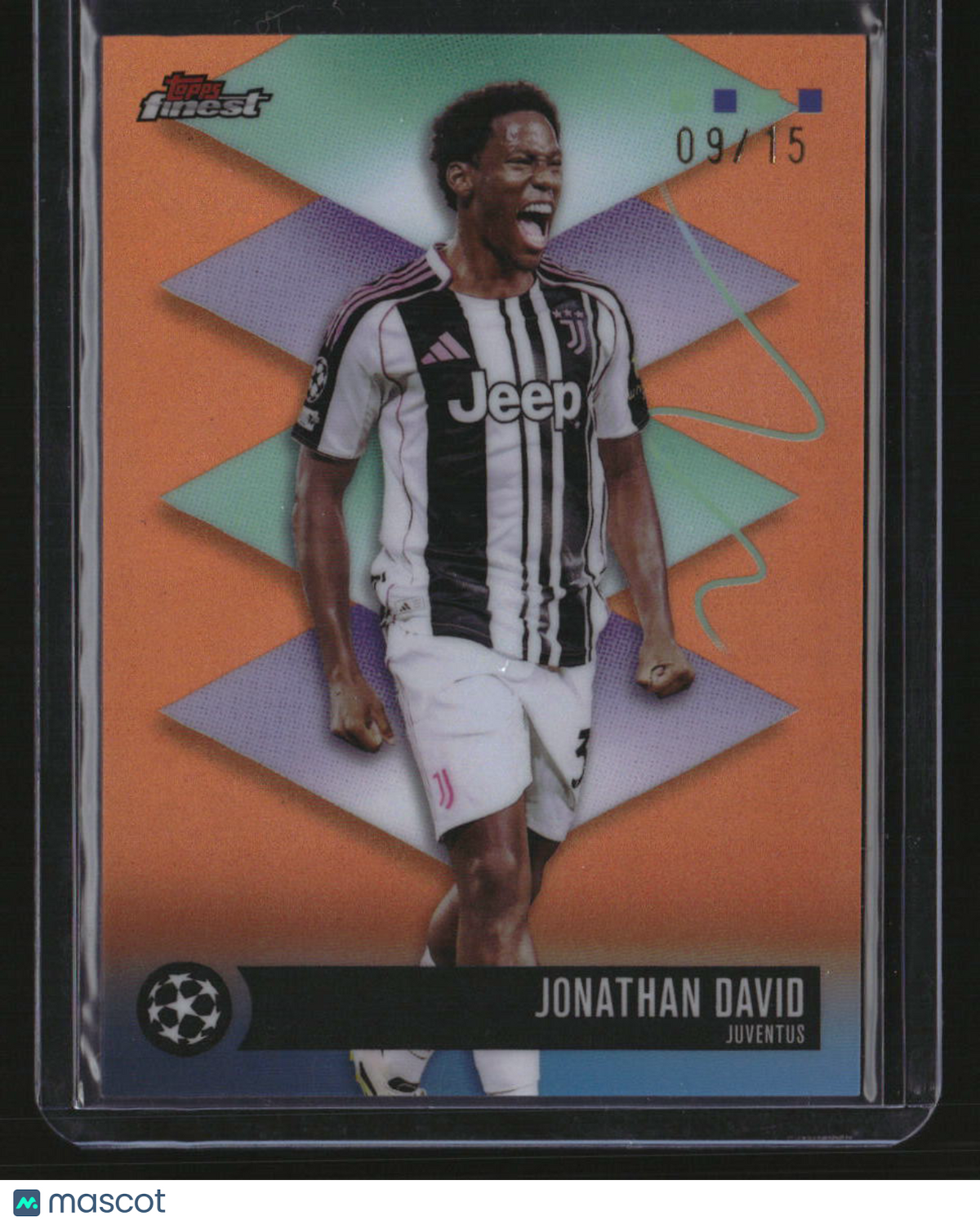 2025-26 Finest UEFA Club Competitions Jonathan David Orange Refractor #/15
