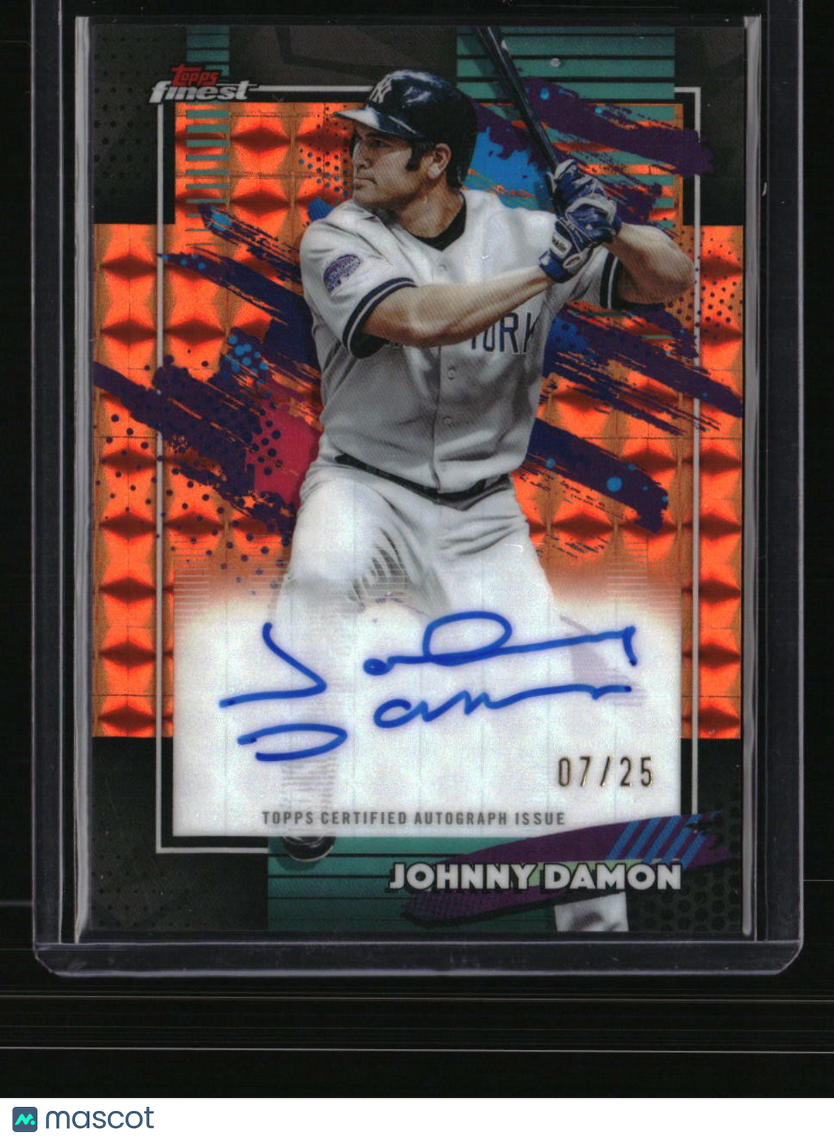 2026 Finest Johnny Damon Finest Autographs Orange Geometric Refractors #/25