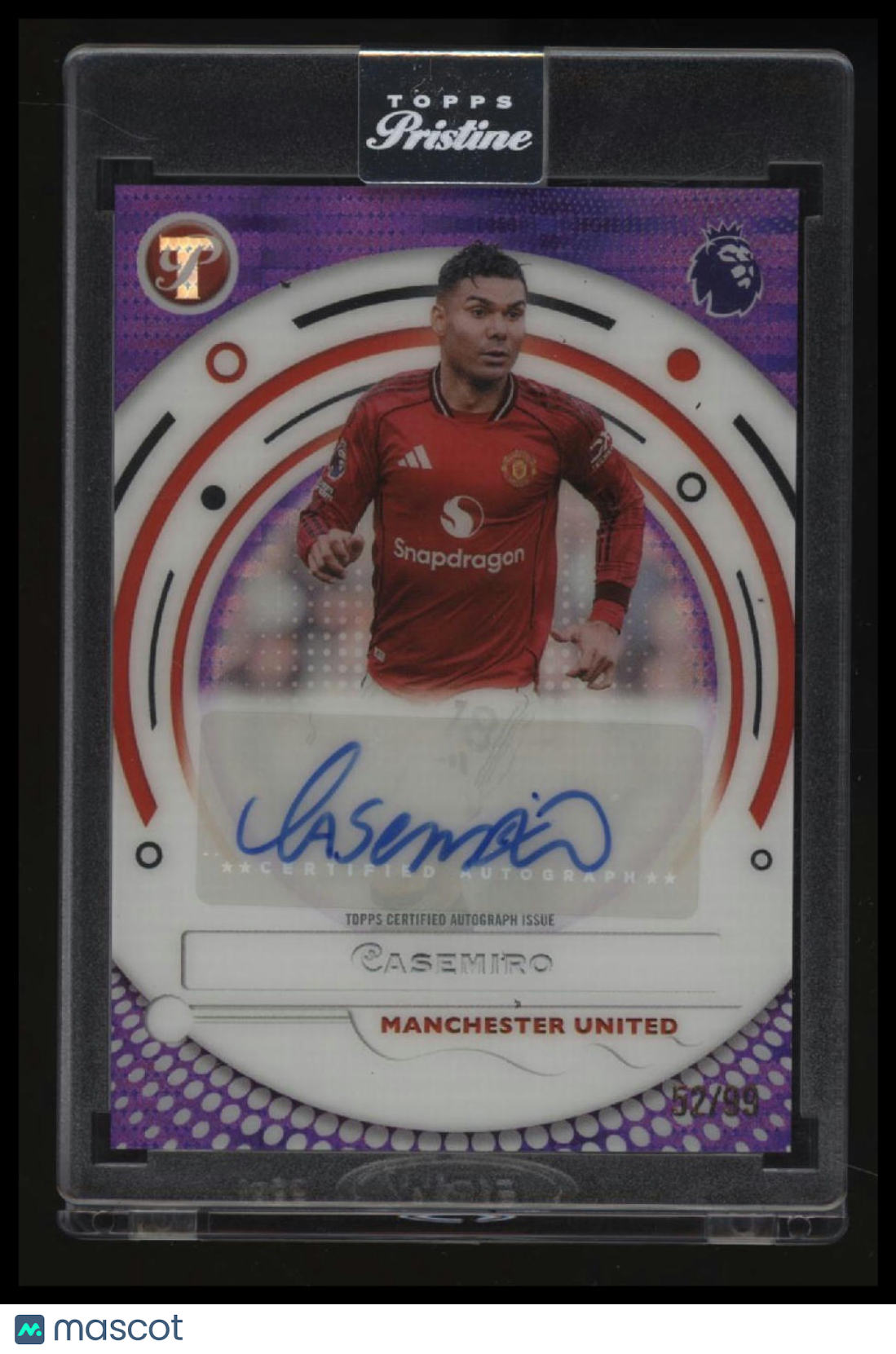 2025-26 Topps Pristine Premier League Casemiro Auto Purple Pulsar #/99