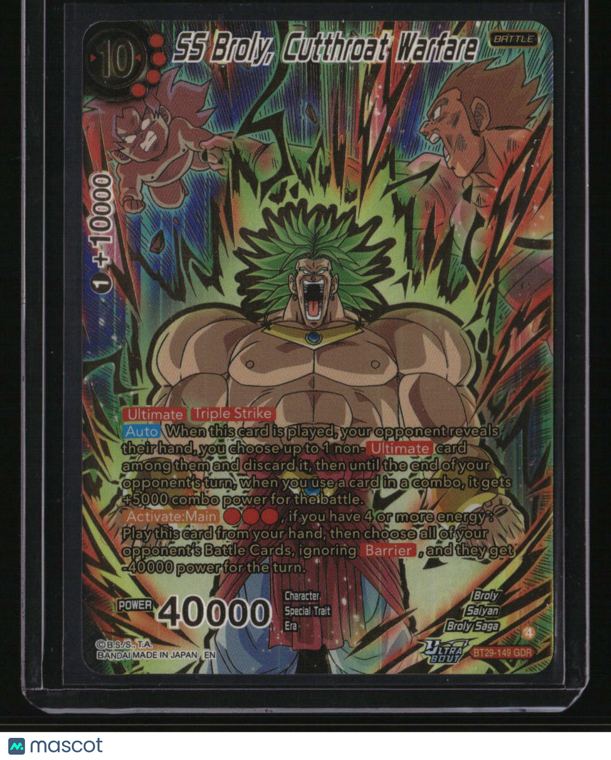 BT29 Dragon Ball SS Broly, Cutthroat Warfare GOD RARE