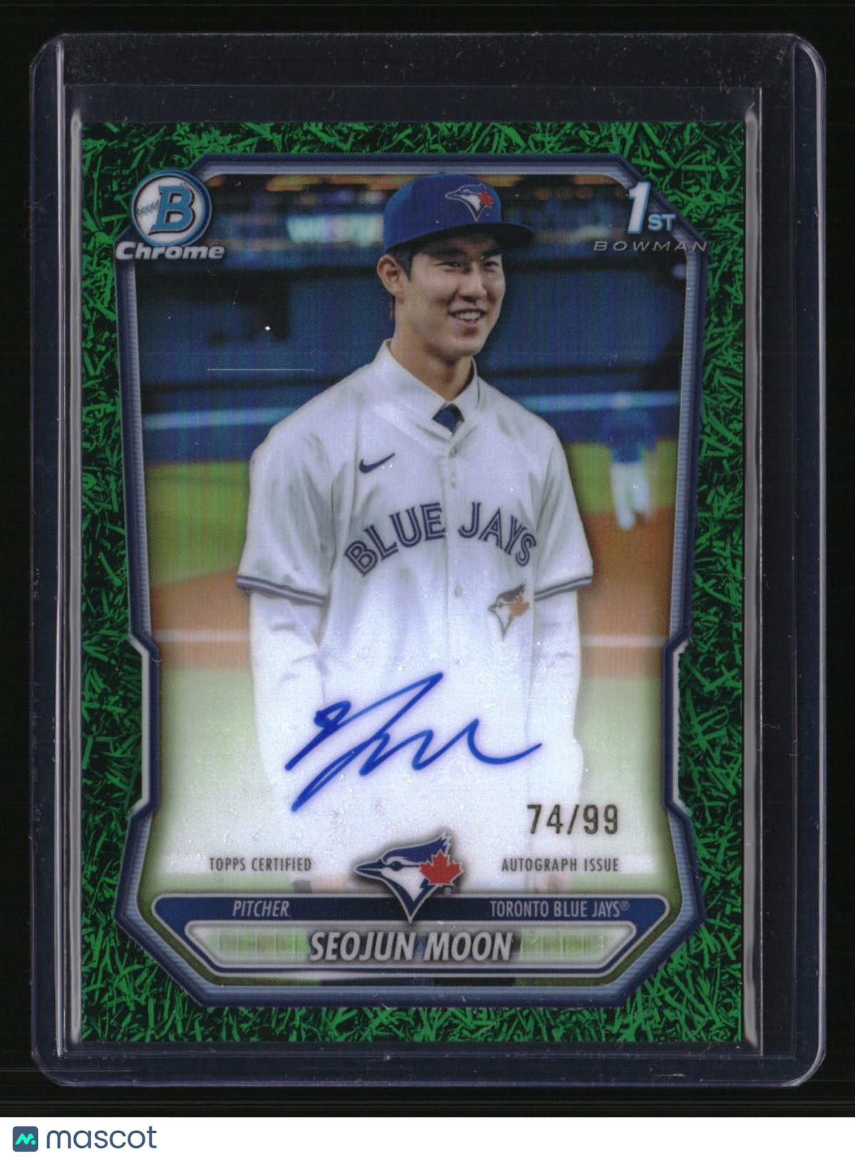 2026 Bowman Seojun Moon Chrome Prospect Autographs Green Grass Refractors #/99