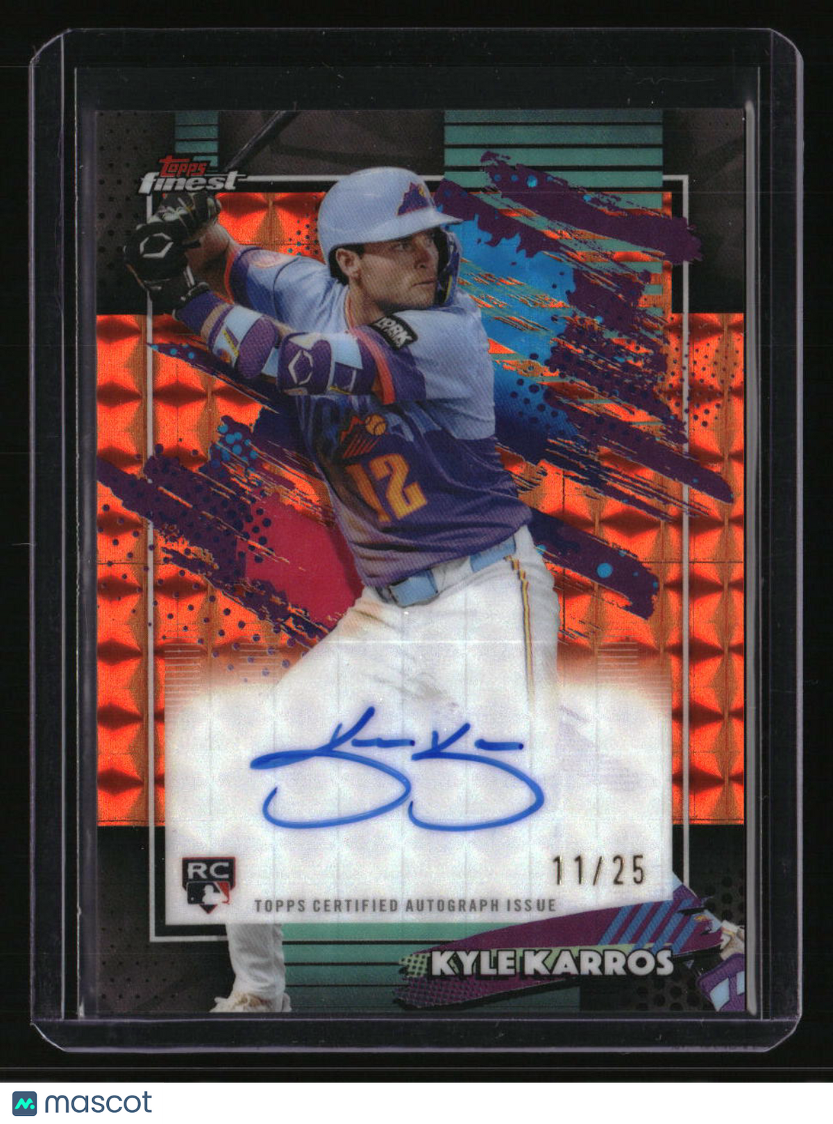 2026 Finest Kyle Karros Finest Autographs Orange Geometric Refractors #/25