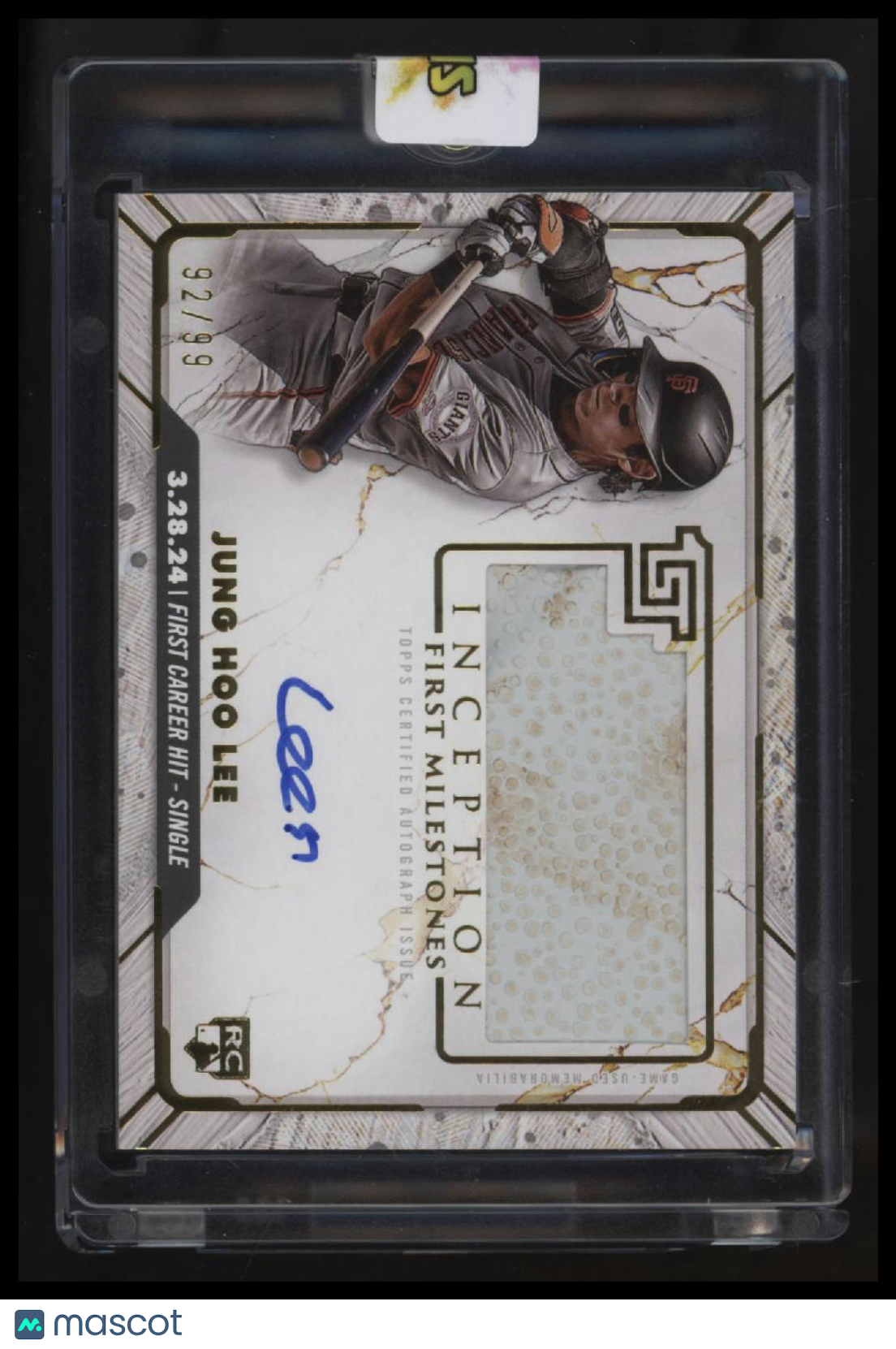 2024 Topps Inception Jung Hoo Lee MLB First Milestones Autograph Relics #/99