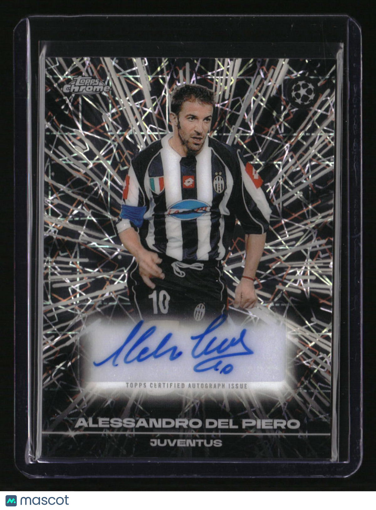 2025-26 Topps Chrome UEFA CC Alessandro Del Piero Black Lazer Autographs