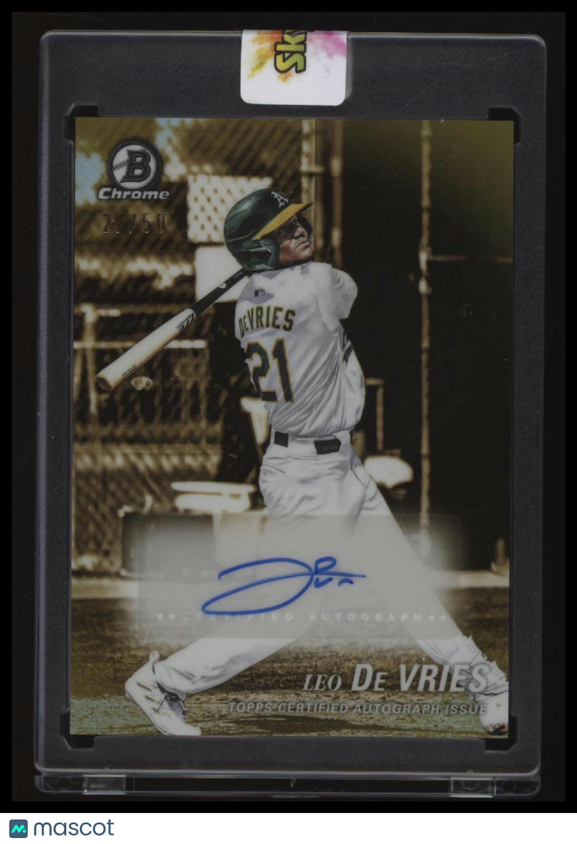 2025 Bowman Draft Leo De Vries Achromatic Autographs Gold Refractor #/50
