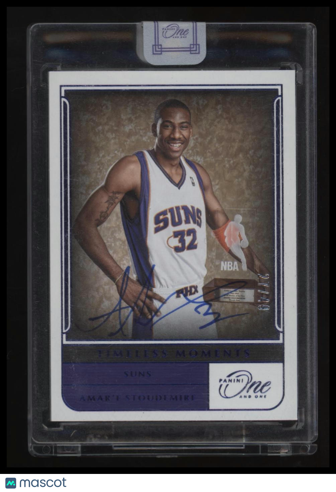 2021-22 Panini One and One Amar'e Stoudemire Timeless Moments Auto Blue #/49
