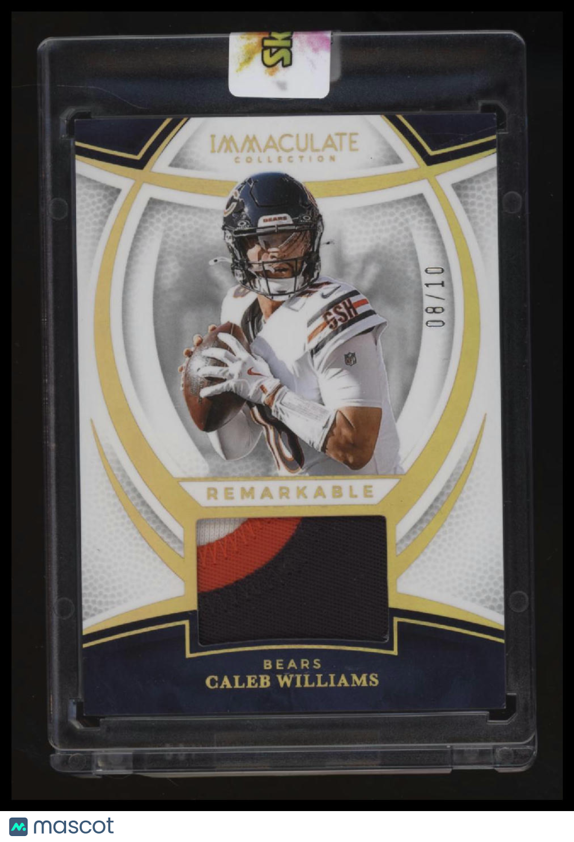 2025 Immaculate Collection Caleb Williams Remarkable Memorabilia Gold #/10