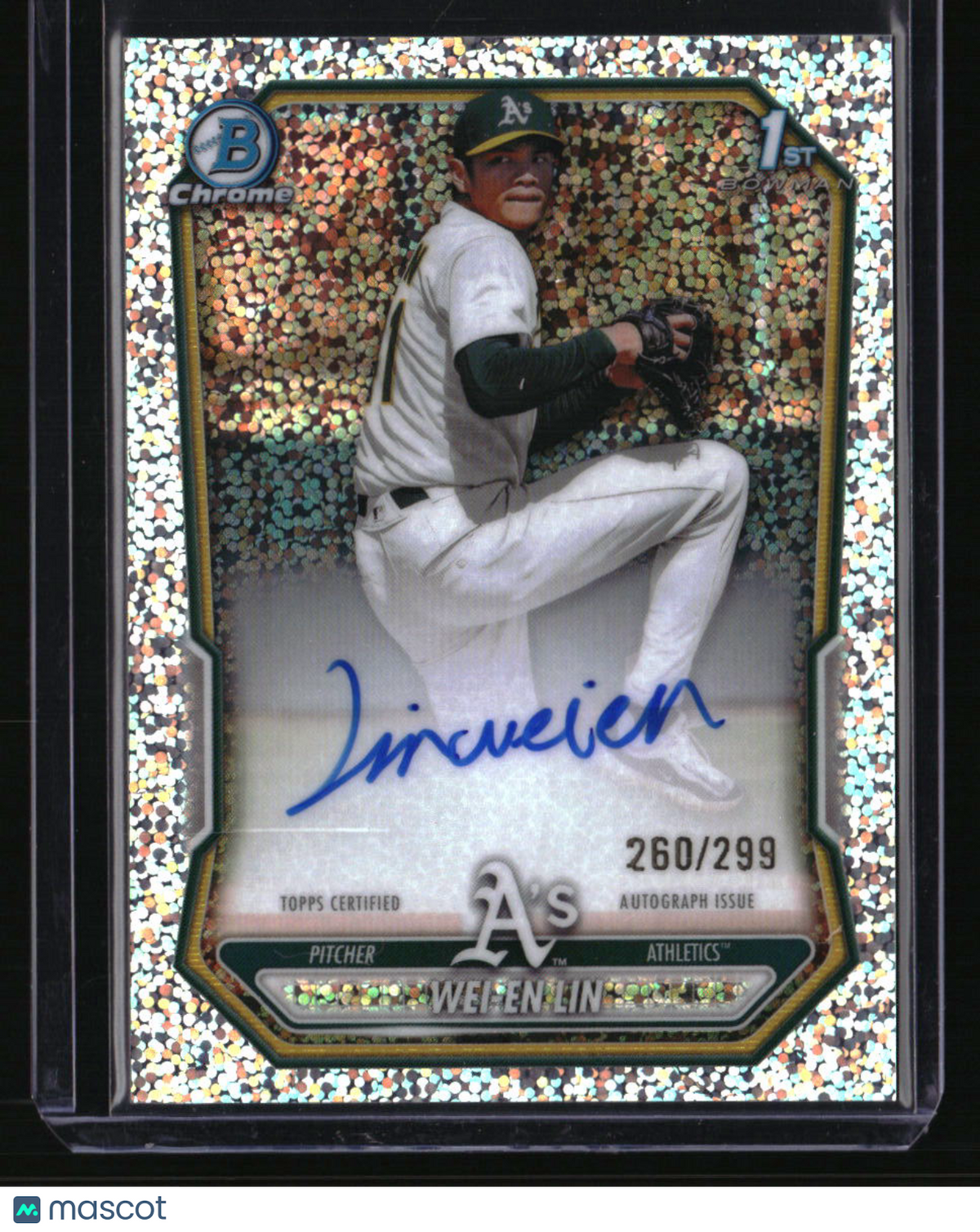2026 Bowman Wei-En Lin Chrome Prospect Autographs Speckle Refractors #/299