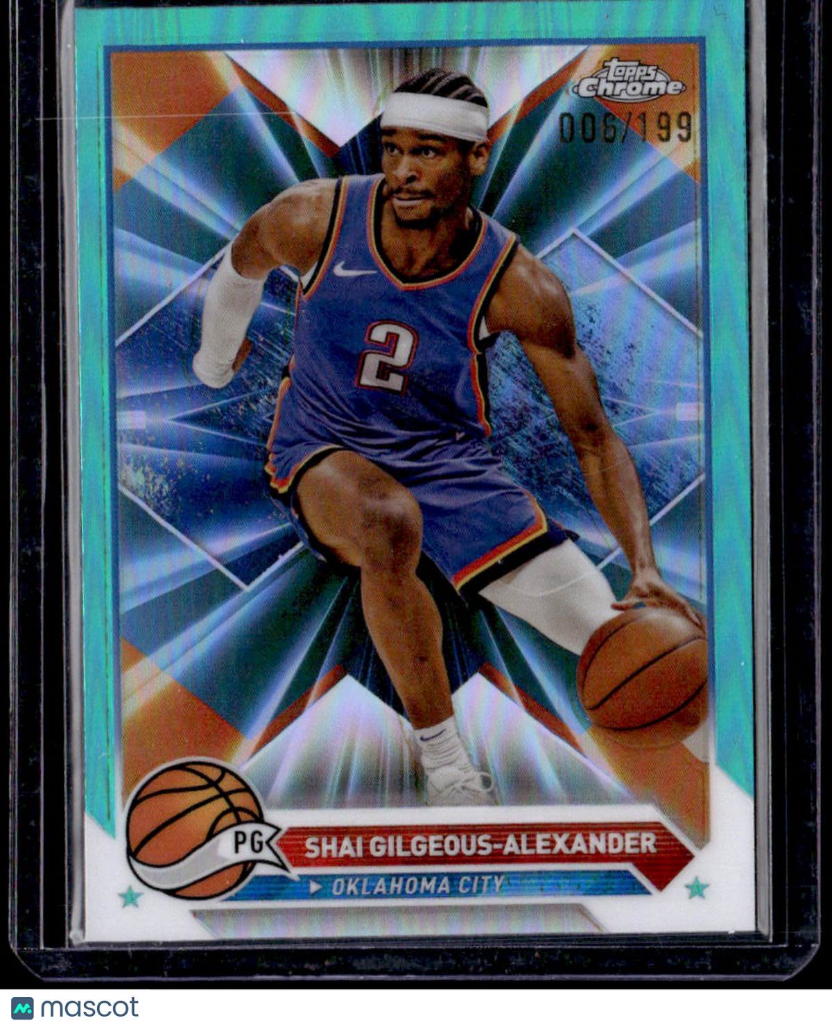 2023-24 Topps Chrome Shai Gilgeous-Alexander Aqua Refractors #/199