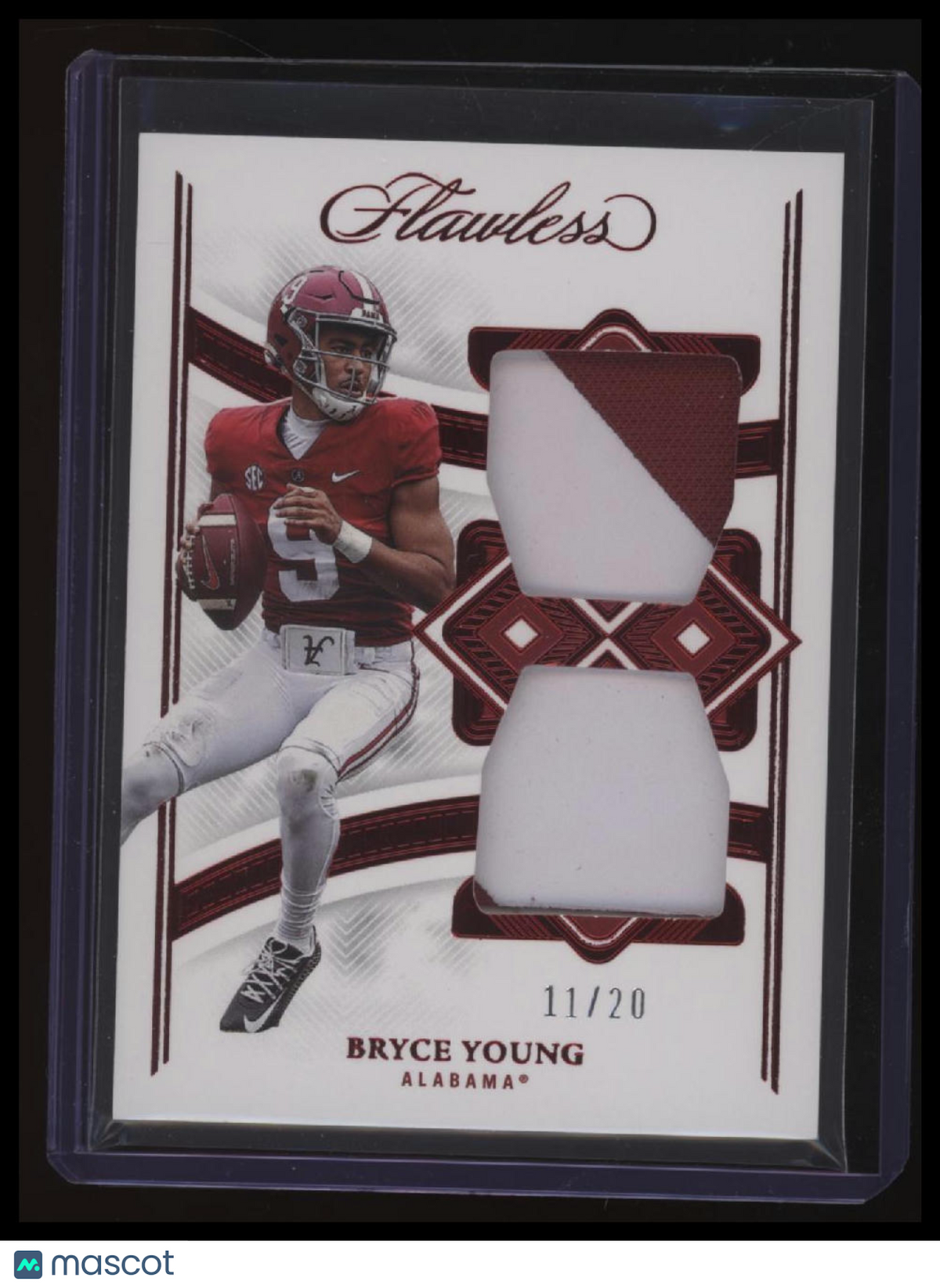 2023 Panini Flawless Collegiate Bryce Young Rookie Dual Patches Ruby #/20
