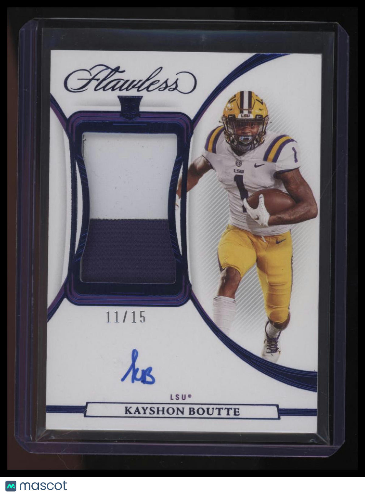 2023 Panini Flawless Collegiate Kayshon Boutte Patch Autographs Sapphire #/15
