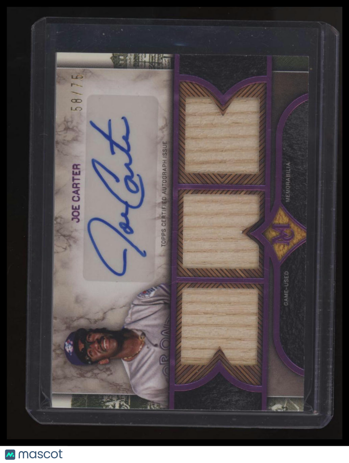 2025 Topps Museum Collection Joe Carter Signature Swatches Triple Auto #/75