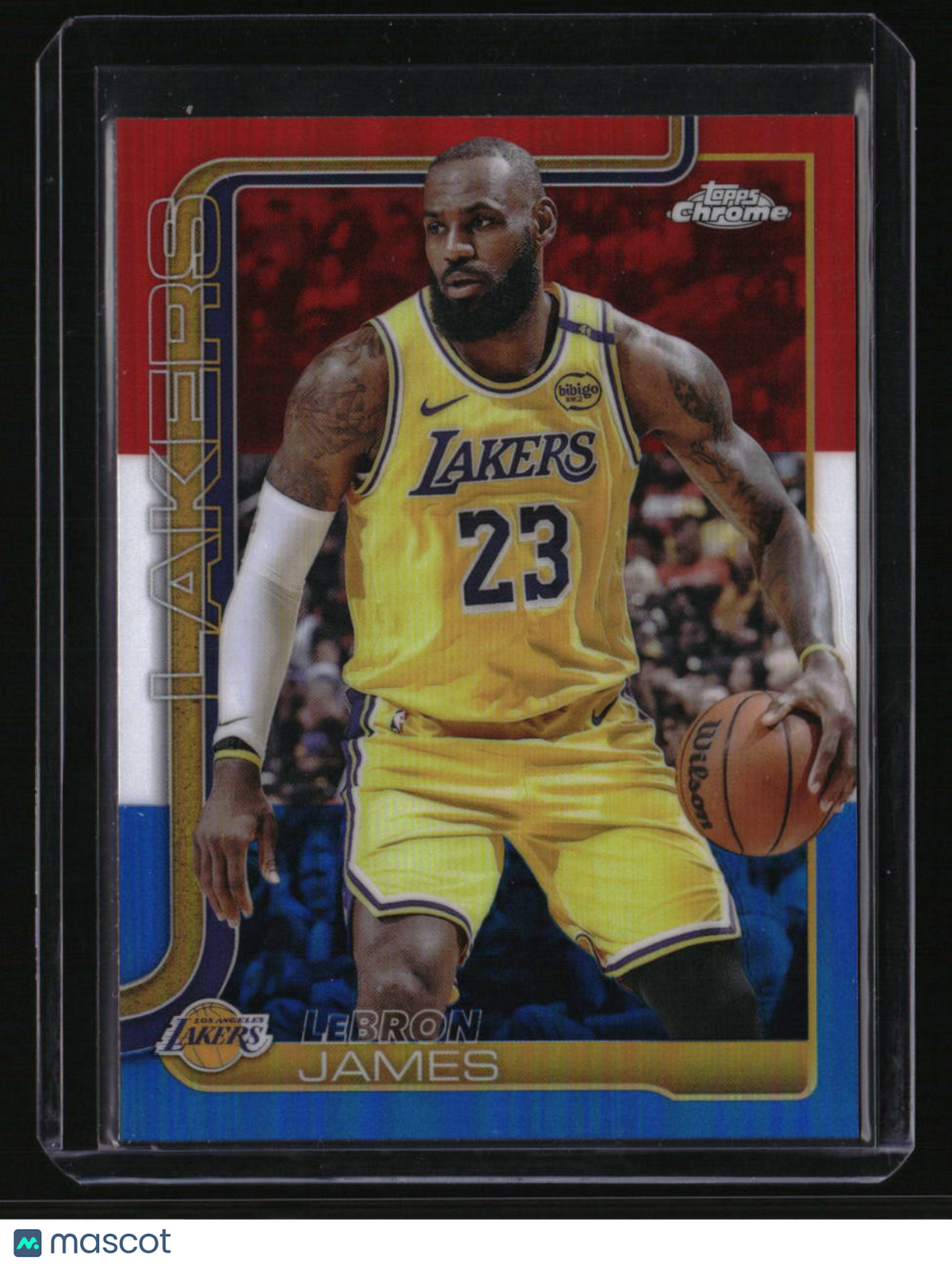 2025-26 Topps Chrome LeBron James Red White and Blue Refractor