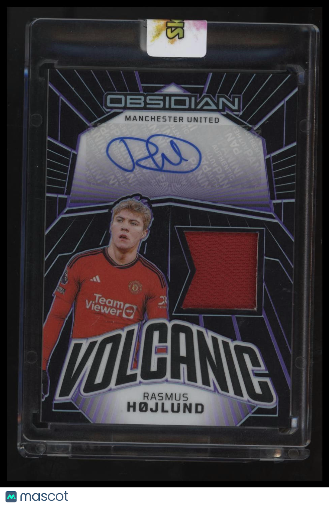 2023-24 Panini Obsidian Rasmus Hojlund Volcanic Sig. Electric Etch Purple #/25