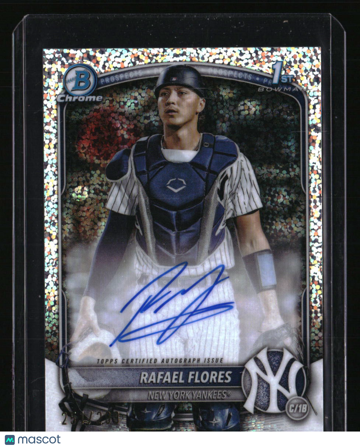 2025 Bowman Rafael Flores Chrome Prospects Autographs Speckle Refractor #/299