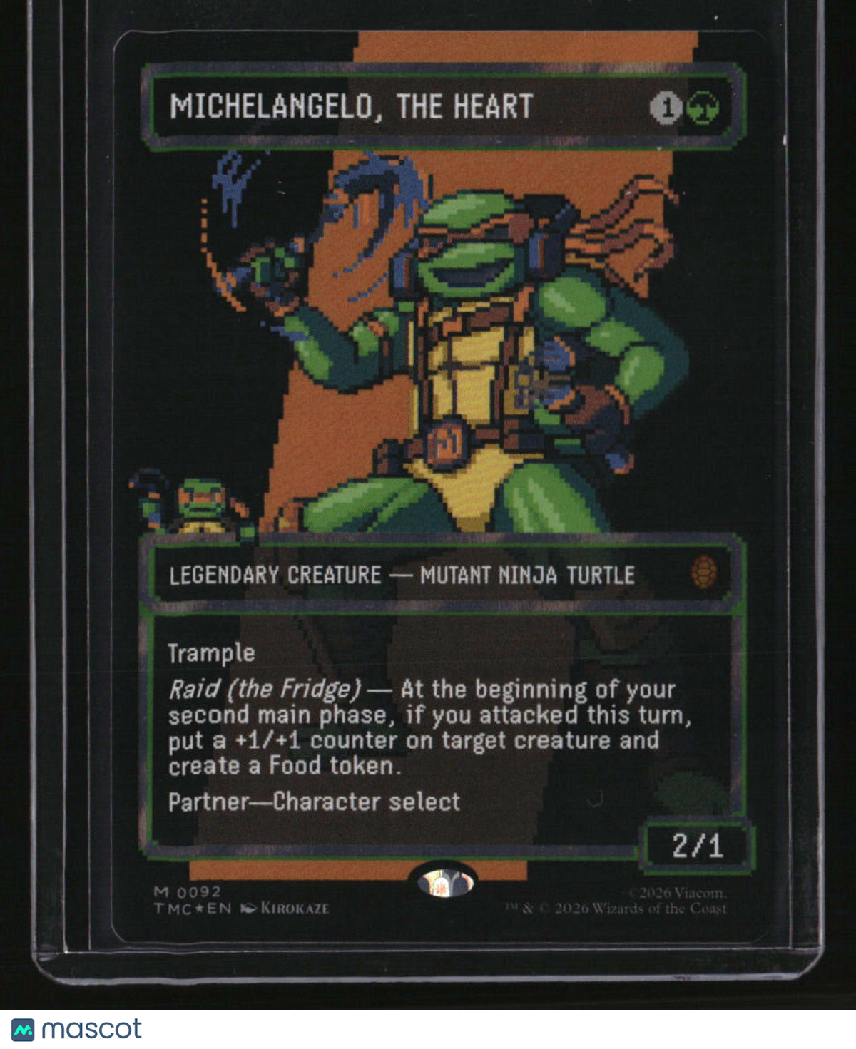 Commander: TMNT Michelangelo, the Heart (0092) (Borderless) (Surge Foil)