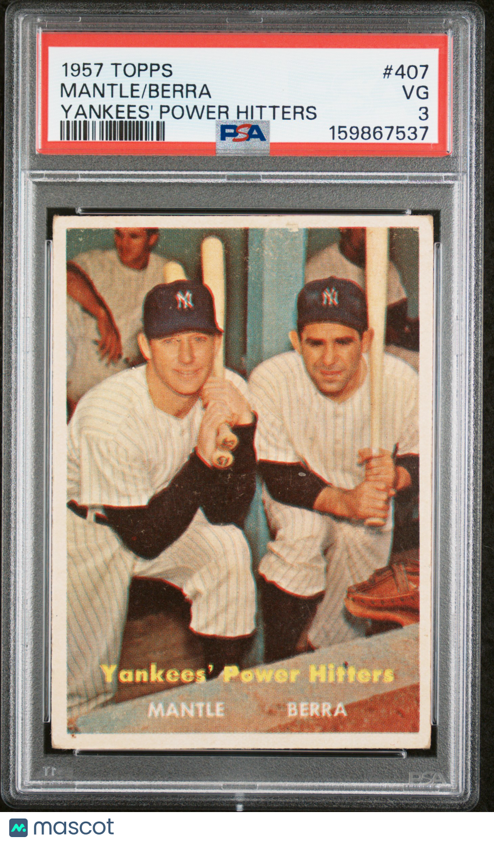 1957 Topps Mantle/Berra Yankees' Power Hitters PSA 3