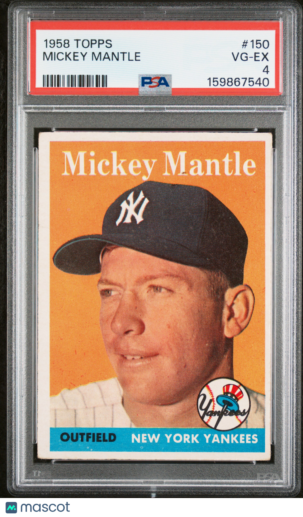 1958 Topps Mickey Mantle PSA 4