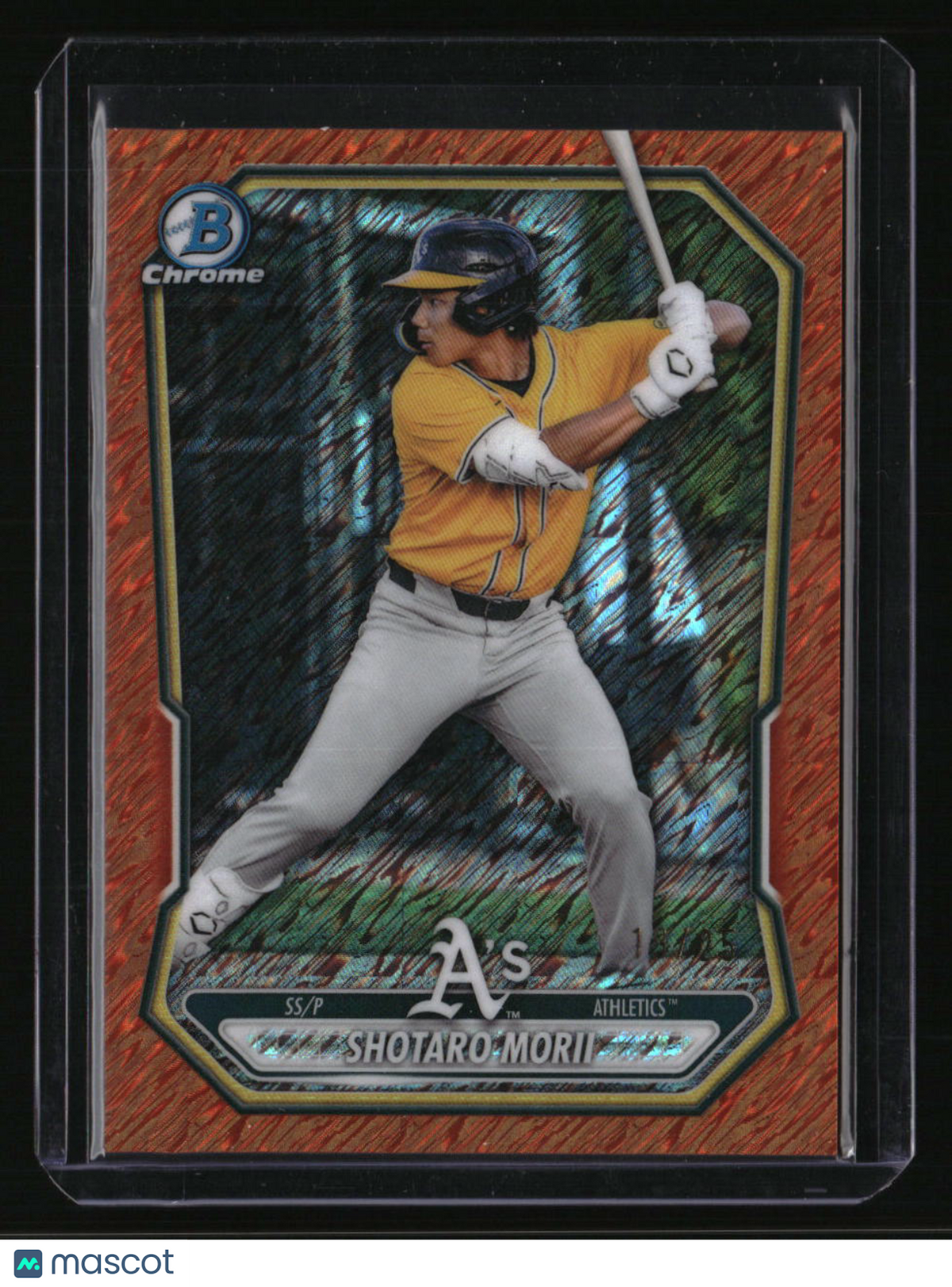 2026 Bowman Shotaro Morii Chrome Prospects Orange Shimmer Refractor #/25