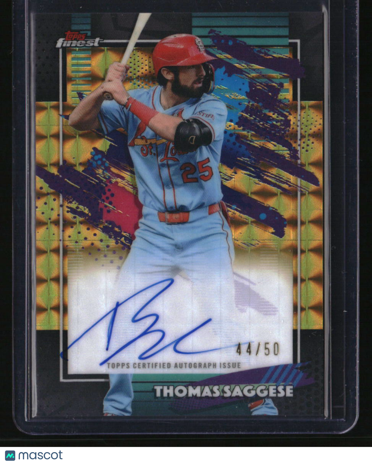 2026 Finest Thomas Saggese Finest Autographs Gold Geometric Refractors #/50
