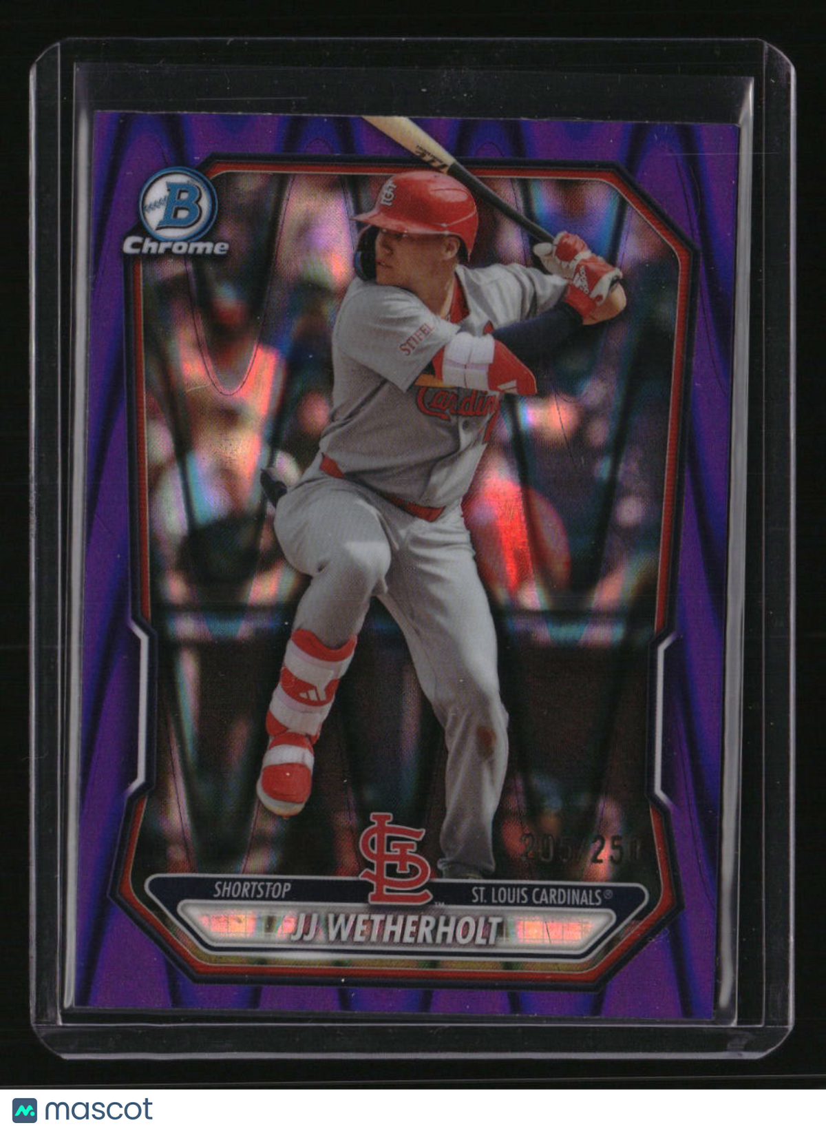 2026 Bowman JJ Wetherholt Chrome Prospects Purple Raywave Refractor #/250