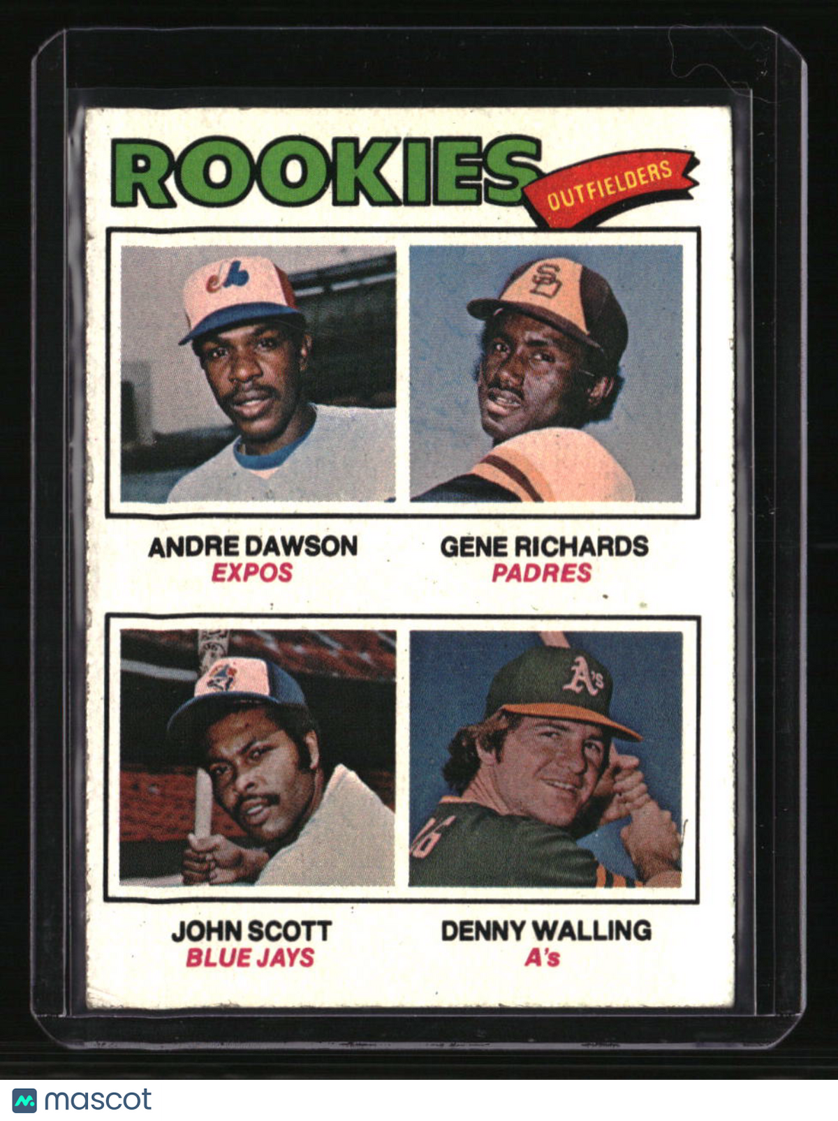 1977 Topps Rookie Outfielders Dawson / Richards / Scott / Walling)