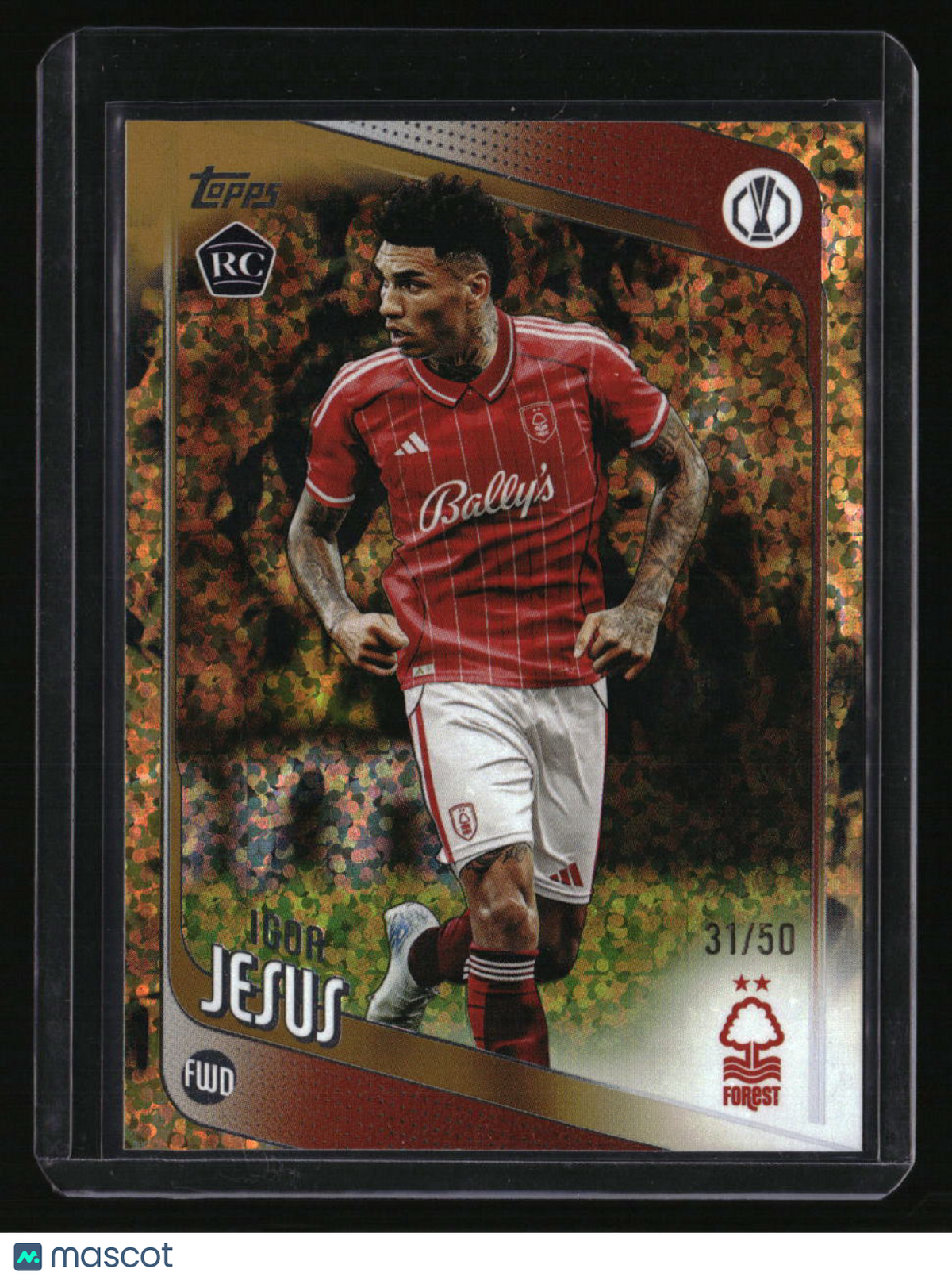 2025-26 Topps UEFA Club Competitions Igor Jesus Gold Inferno Holo #/50