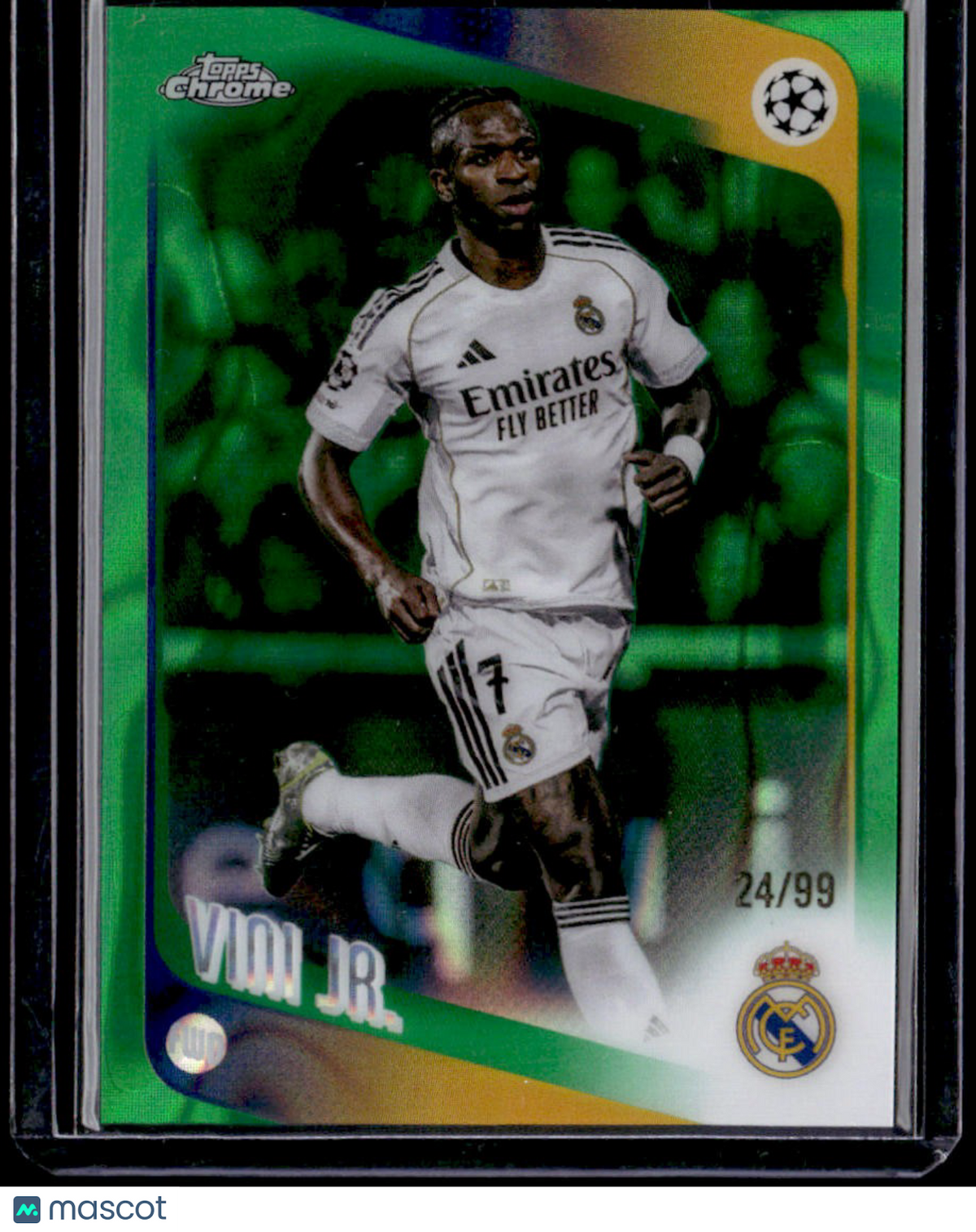 2025-26 Topps Chrome UEFA Club Competitions Vini Jr. Green Lava Refractor #/99