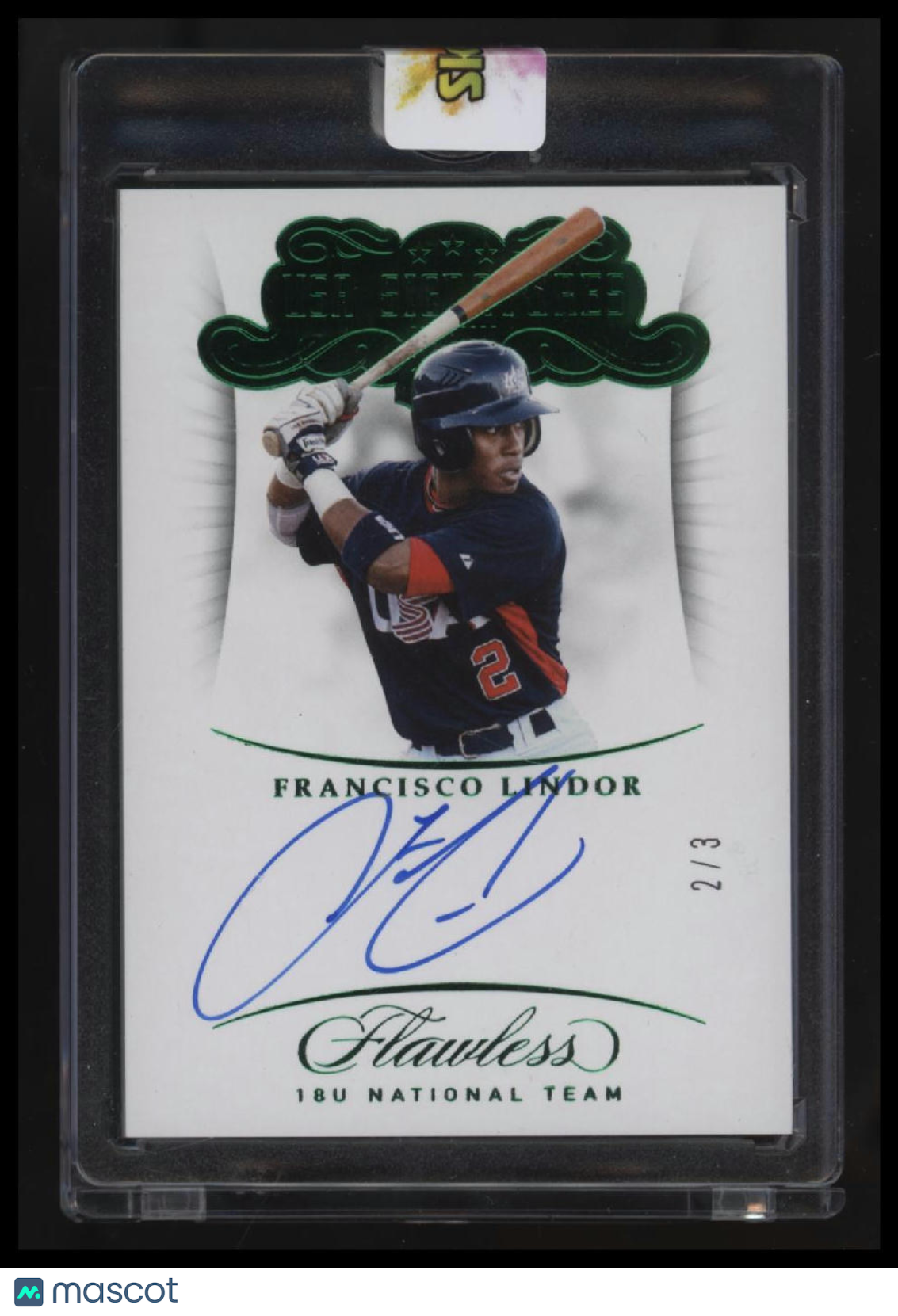 2018 Panini Flawless Francisco Lindor USA Signatures Emerald #/3