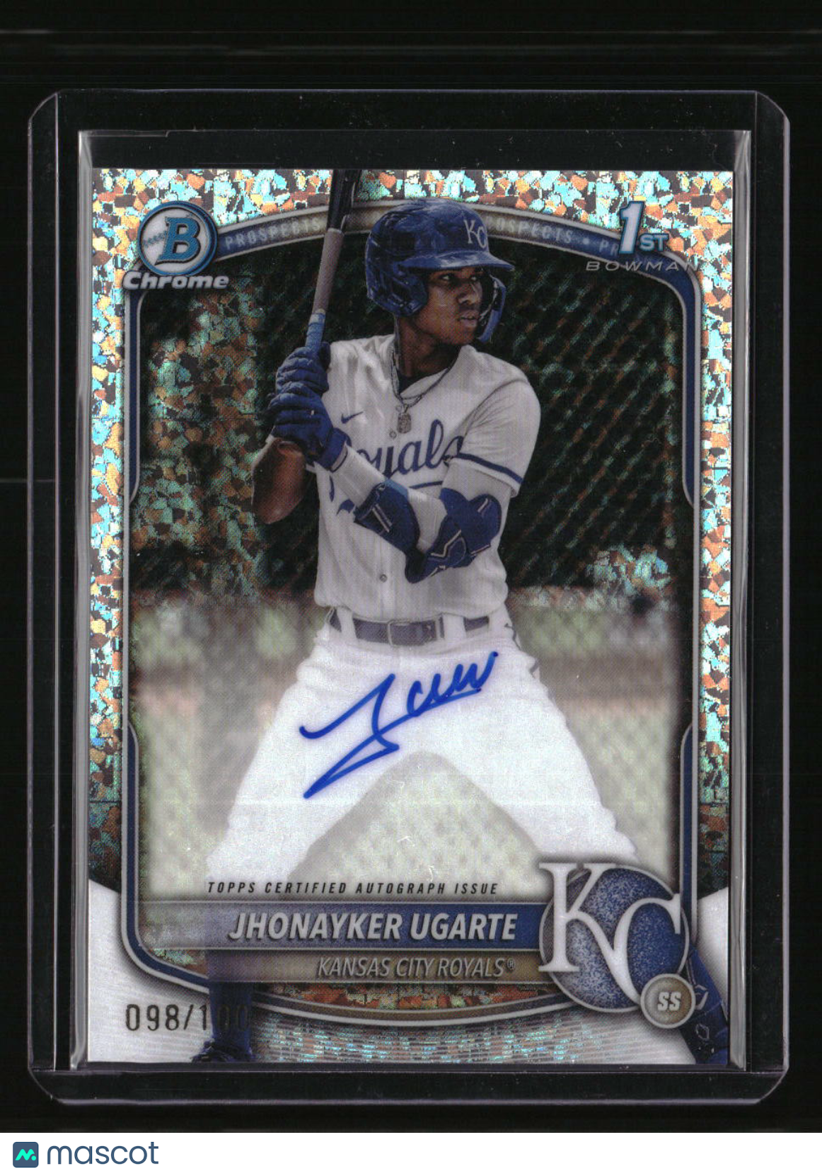 2025 Bowman Jhonayker Ugarte Chrome Prospects Autographs Mini Diamond #/100