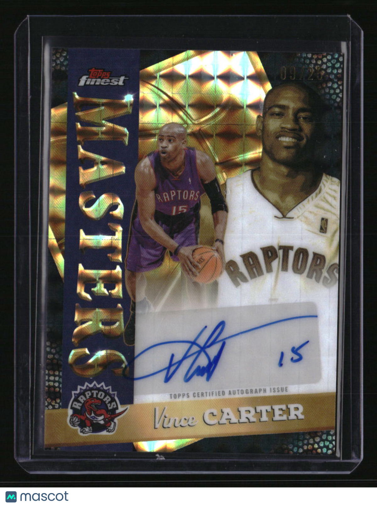2025-26 Finest Vince Carter Masters Autographs Black Geometric Refractor #/25