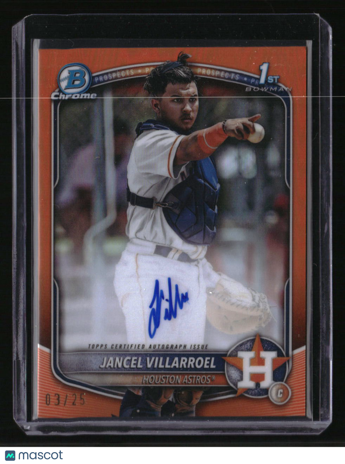 2025 Bowman Jancel Villarroel Chrome Prospects Autographs Orange Refractor #/25