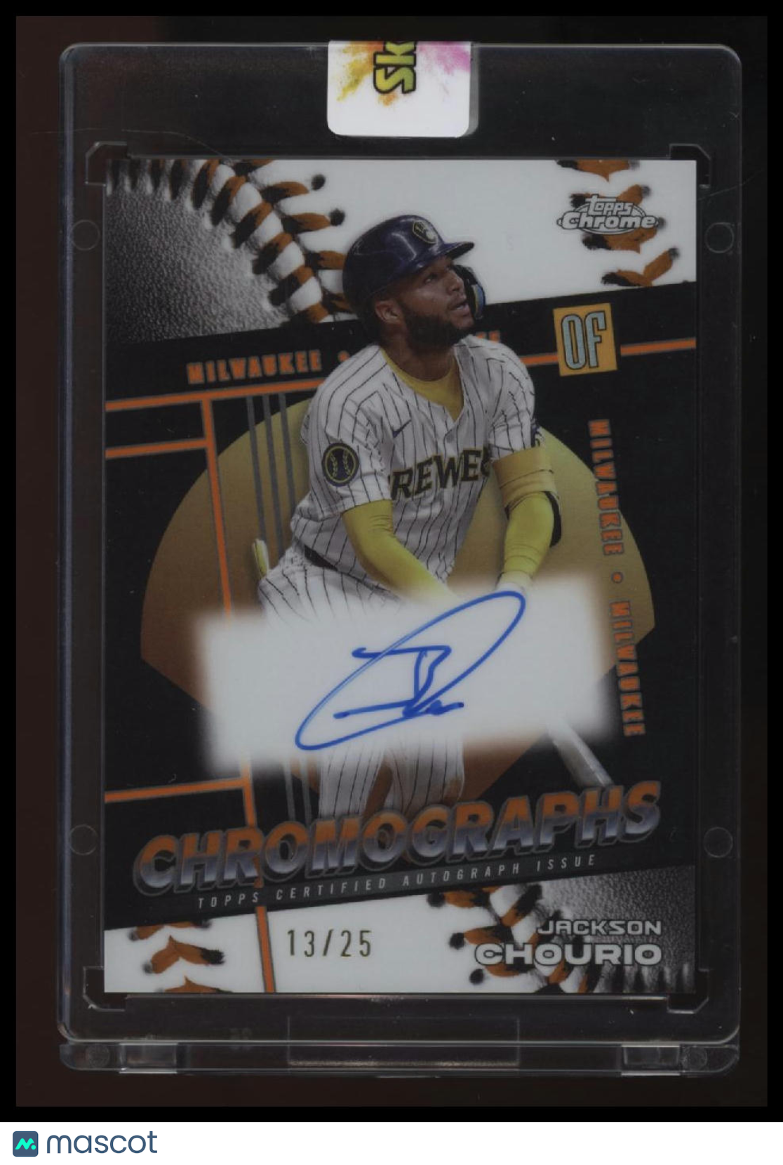 2025 Topps Chrome Jackson Chourio Chromographs Orange Refractors #/25