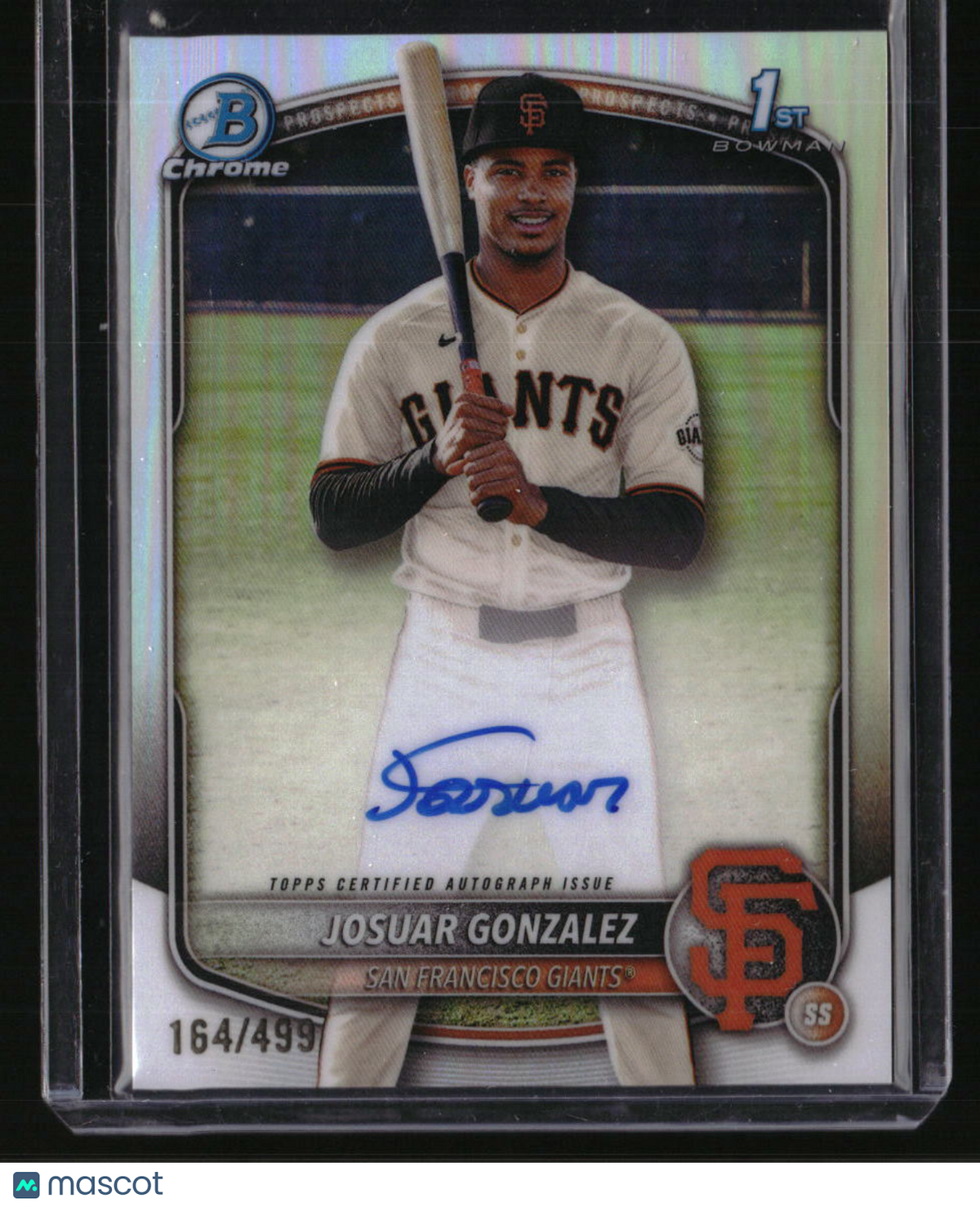 2025 Bowman Chrome Josuar Gonzalez Prospect Autographs Refractor #/499