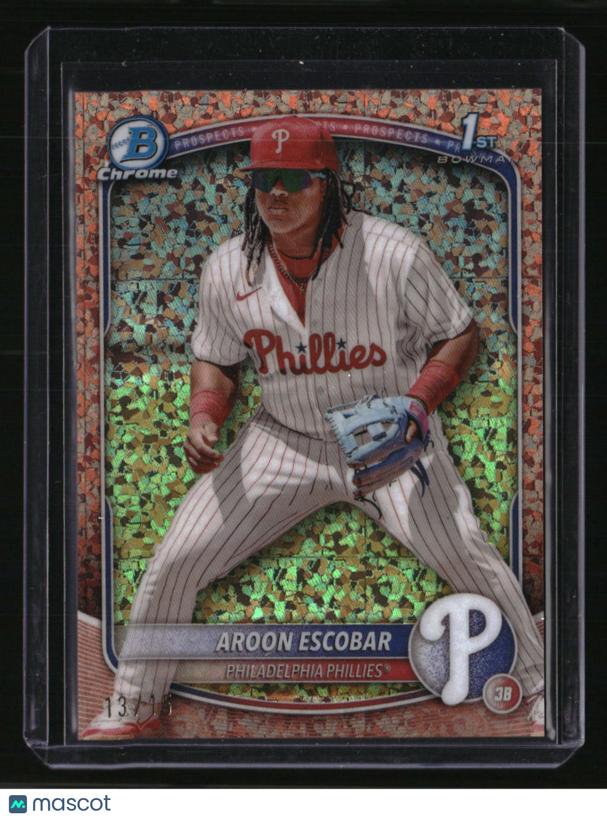 2025 Bowman Aroon Escobar Chrome Prospects Rose Gold Mini Diamond Refractor #/15