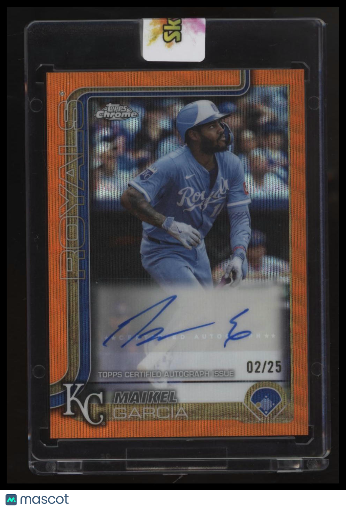 2025 Topps Chrome Update Maikel Garcia Auto Orange Wave Refractors #/25